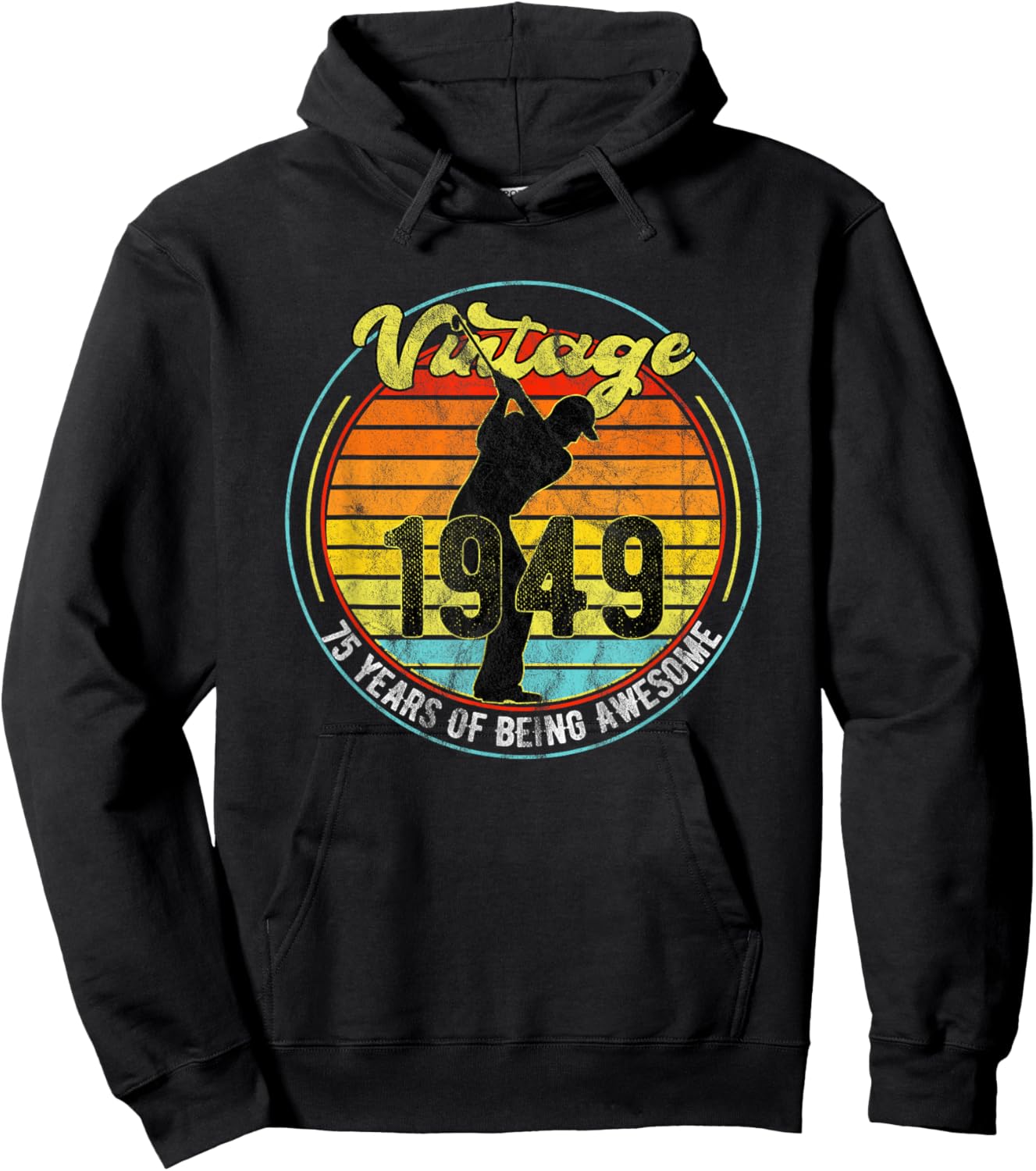 75 Year Old Gifts Vintage Golf Golfer 1949 75th Birthday Hoodie - Hoodie | Black