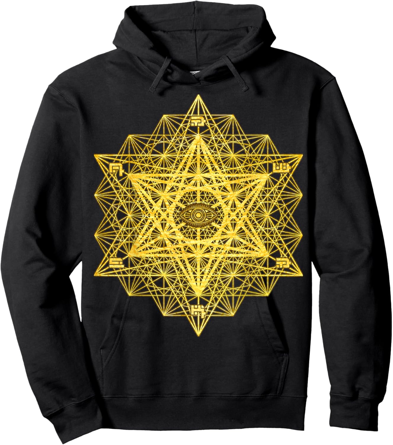 Awaken Third Eye Sacred Geometry Tetrahedron Metatron Cube Hoodie - Hoodie | Black