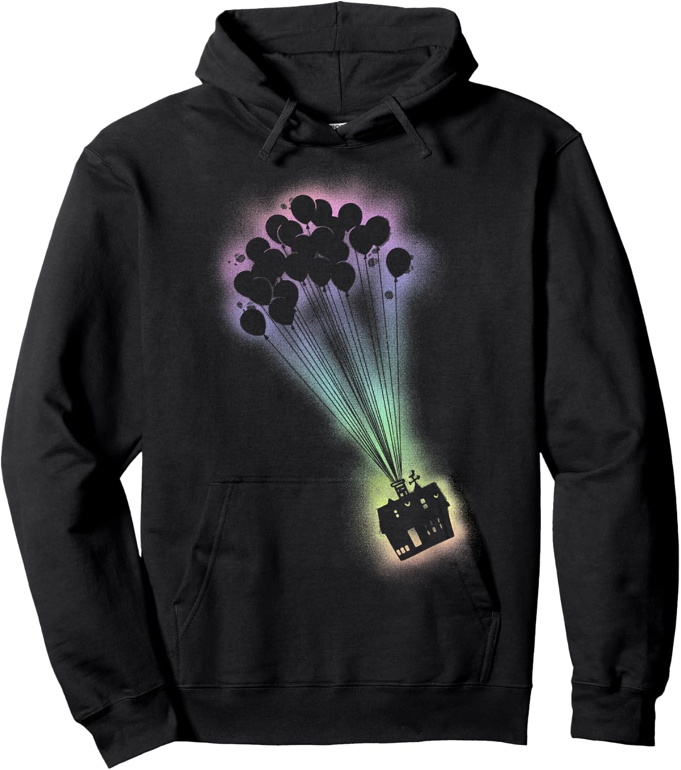 Disney Pixar Up Spray Paint Stencil House Graphic Hoodie - Hoodie | Black