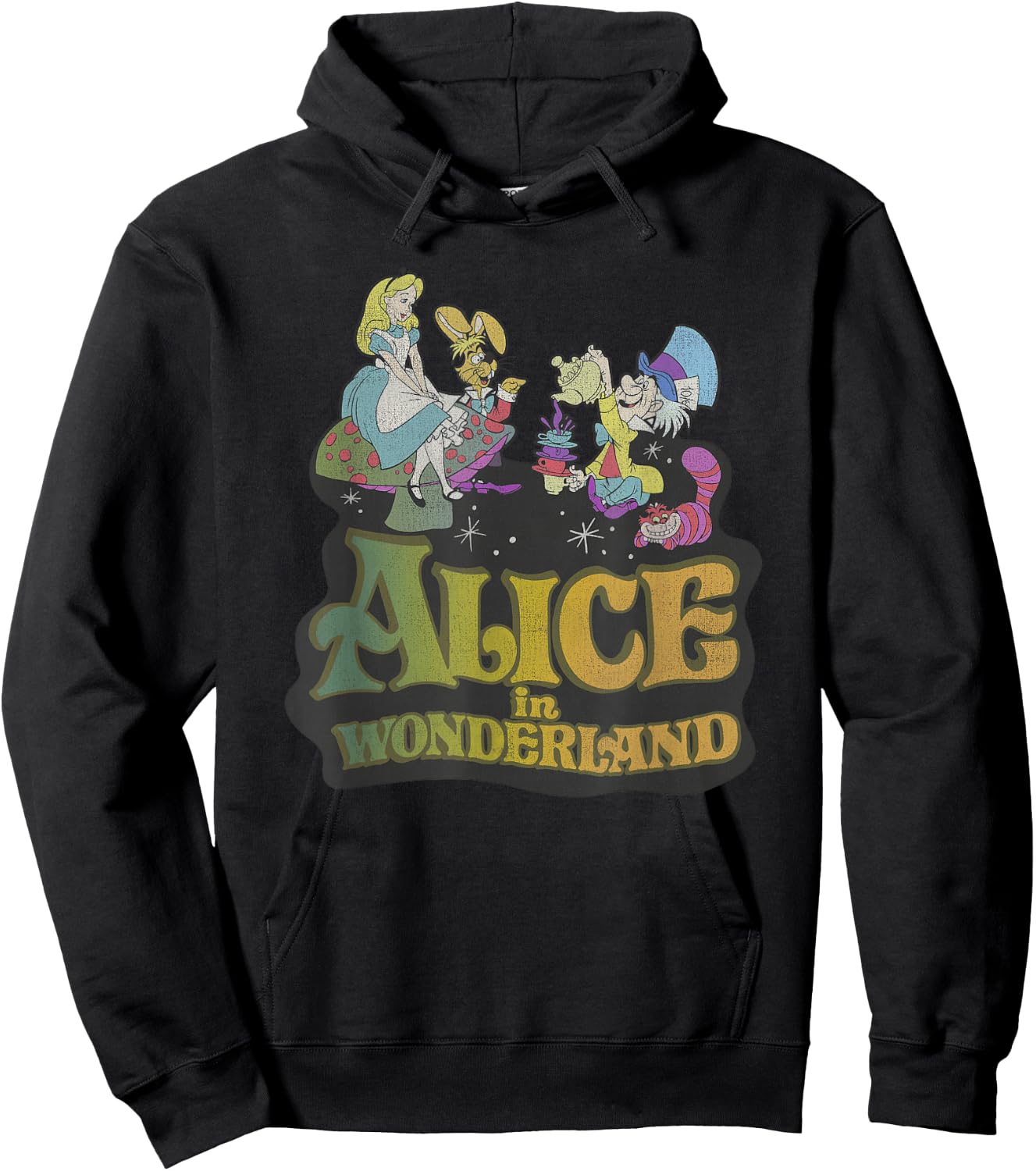 Disney Alice In Wonderland Mad Tea Party Movie Poster Hoodie - Hoodie | Black