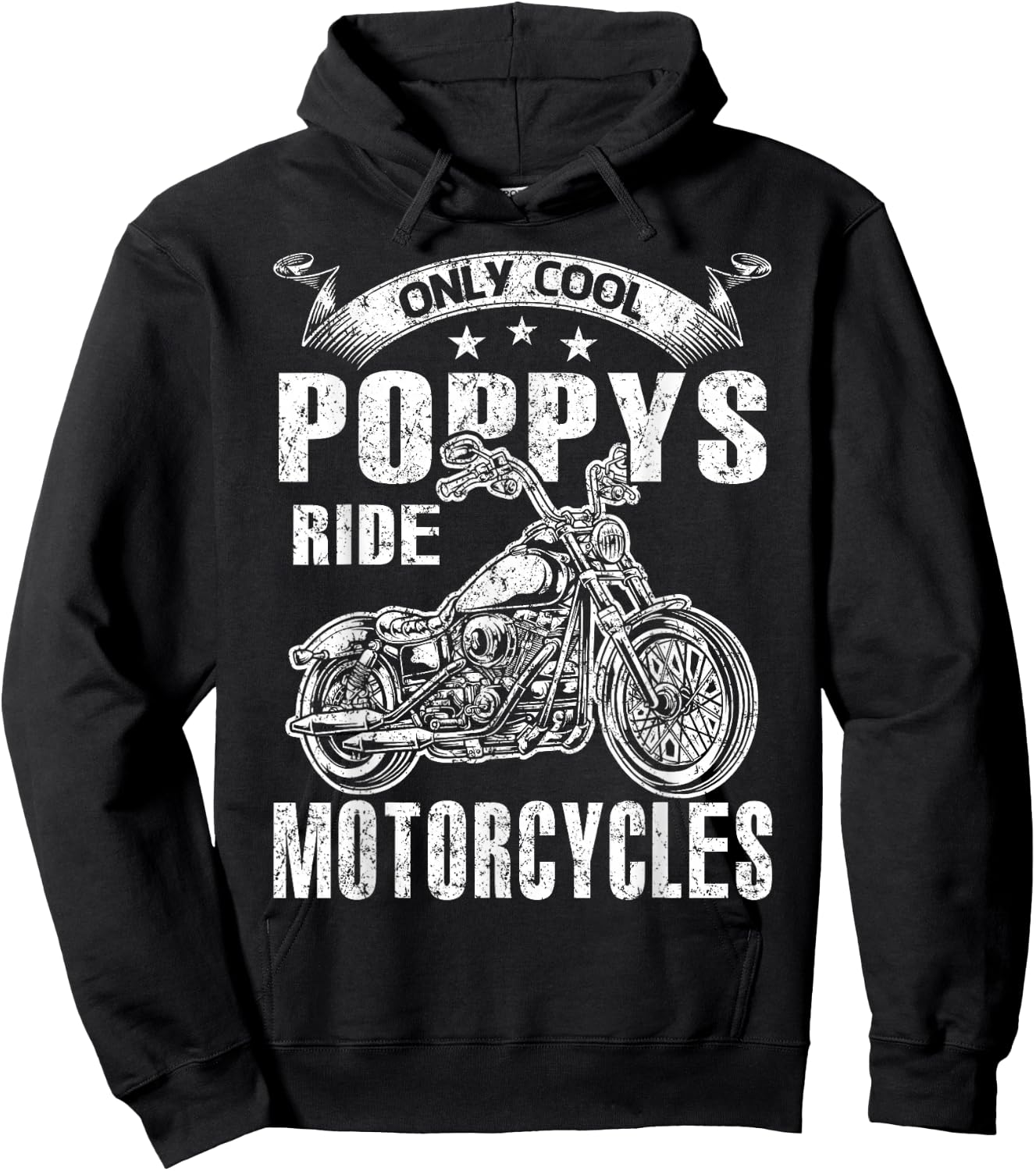 Only Cool Poppys Rides Motorcycles Hoodie - Hoodie | Black