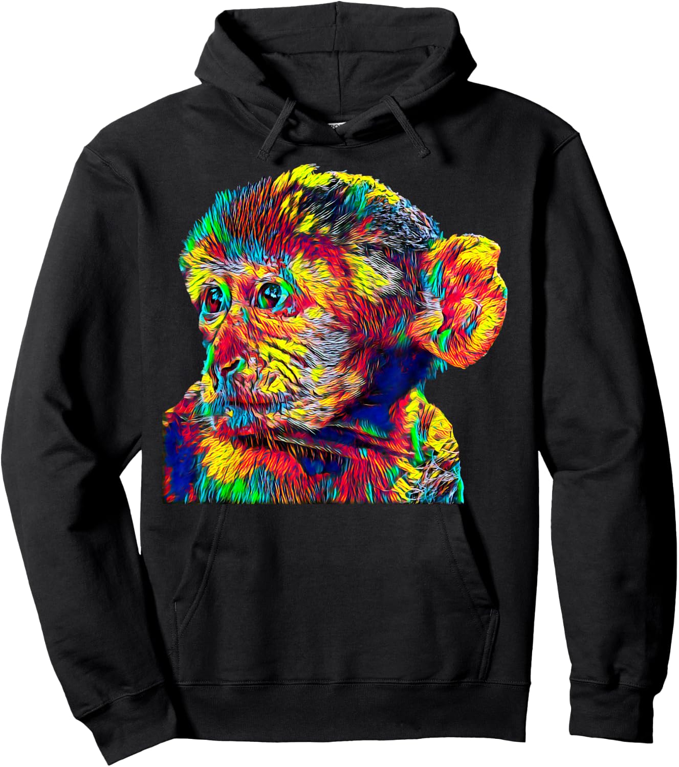 Barbary Macaque Monkey Hoodie - Hoodie | Black