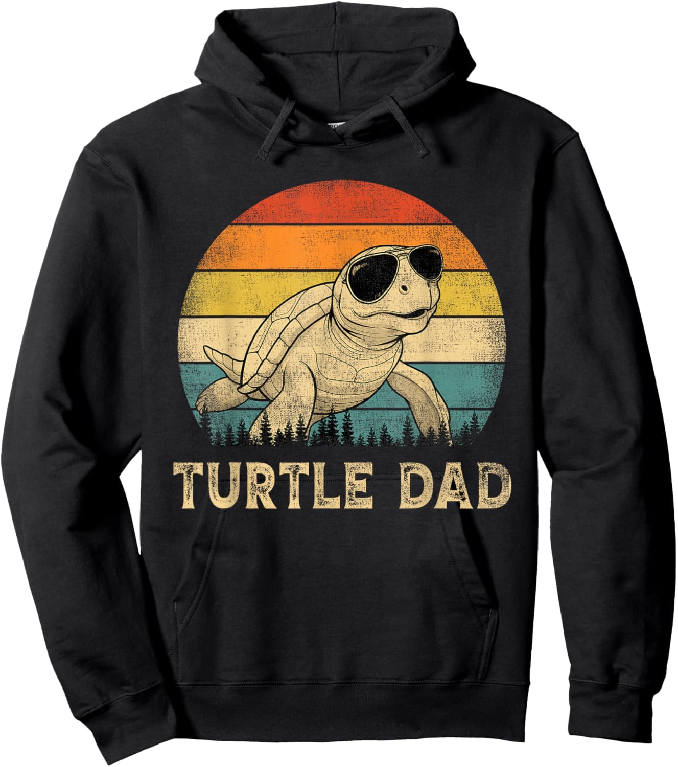 Vintage Turtle Dad Turtle Lovers Daddy Father's Day Hoodie - Hoodie | Black