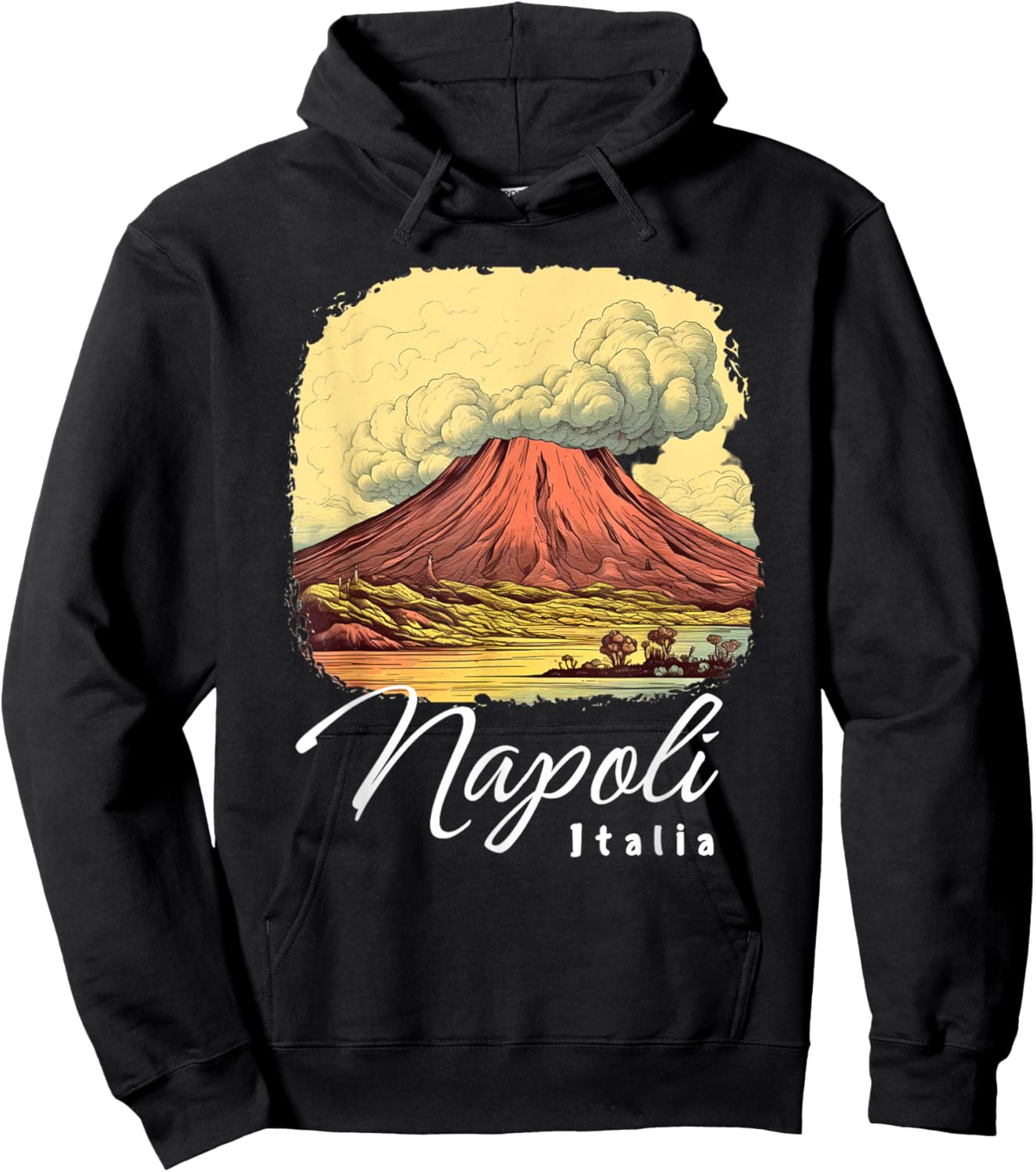 Retro Mount Vesuvius Napoli Italia / Naples Italy / Naples Hoodie - Hoodie | Black