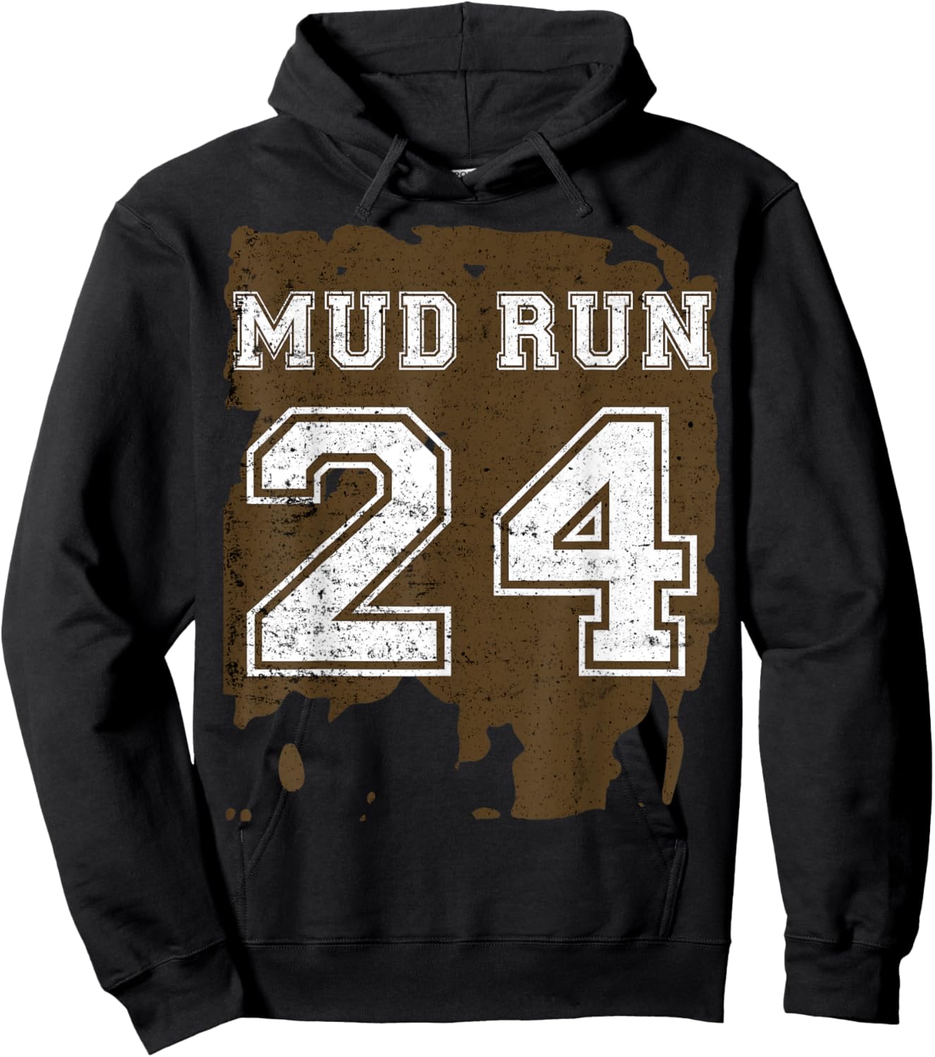 Funny Mud Run Fun 2024 Matching Team Graphic Runners Hoodie - Hoodie | Black