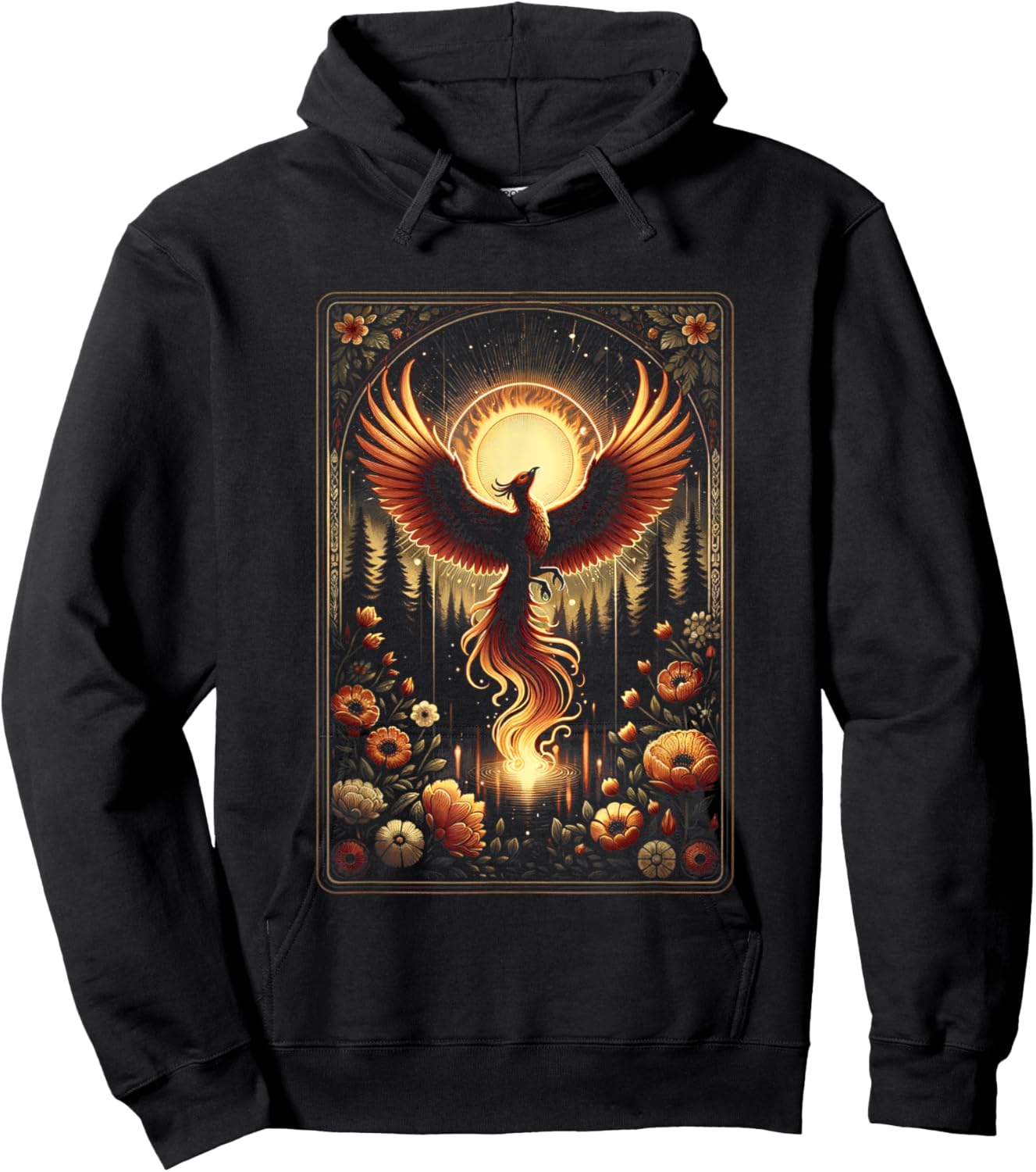 Phoenix Tarot Card Phoenix Bird Fantasy Gifts For Lovers Hoodie - Hoodie | Black