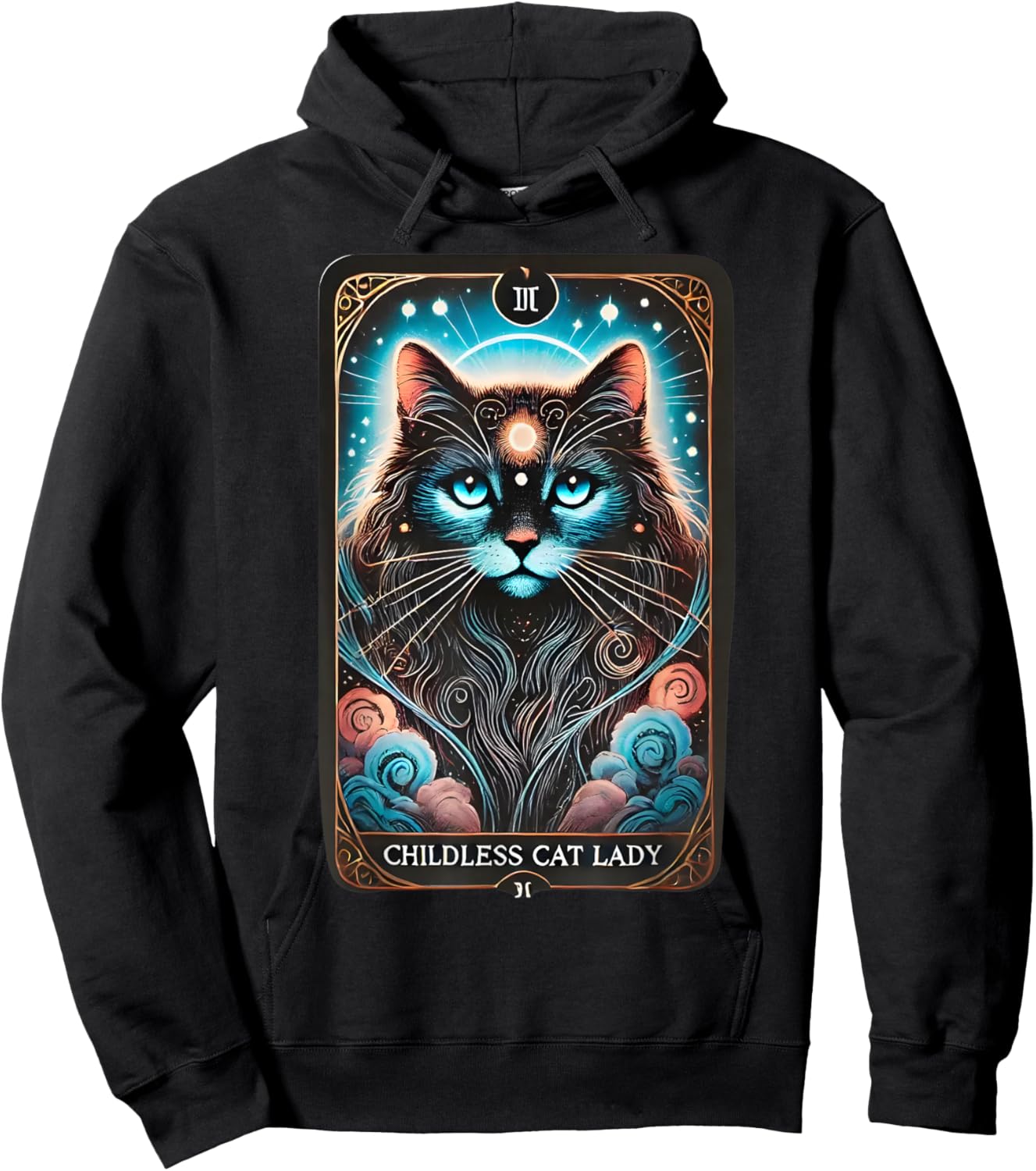 Childless Cat Lady Tarot Card Hoodie - Hoodie | Black