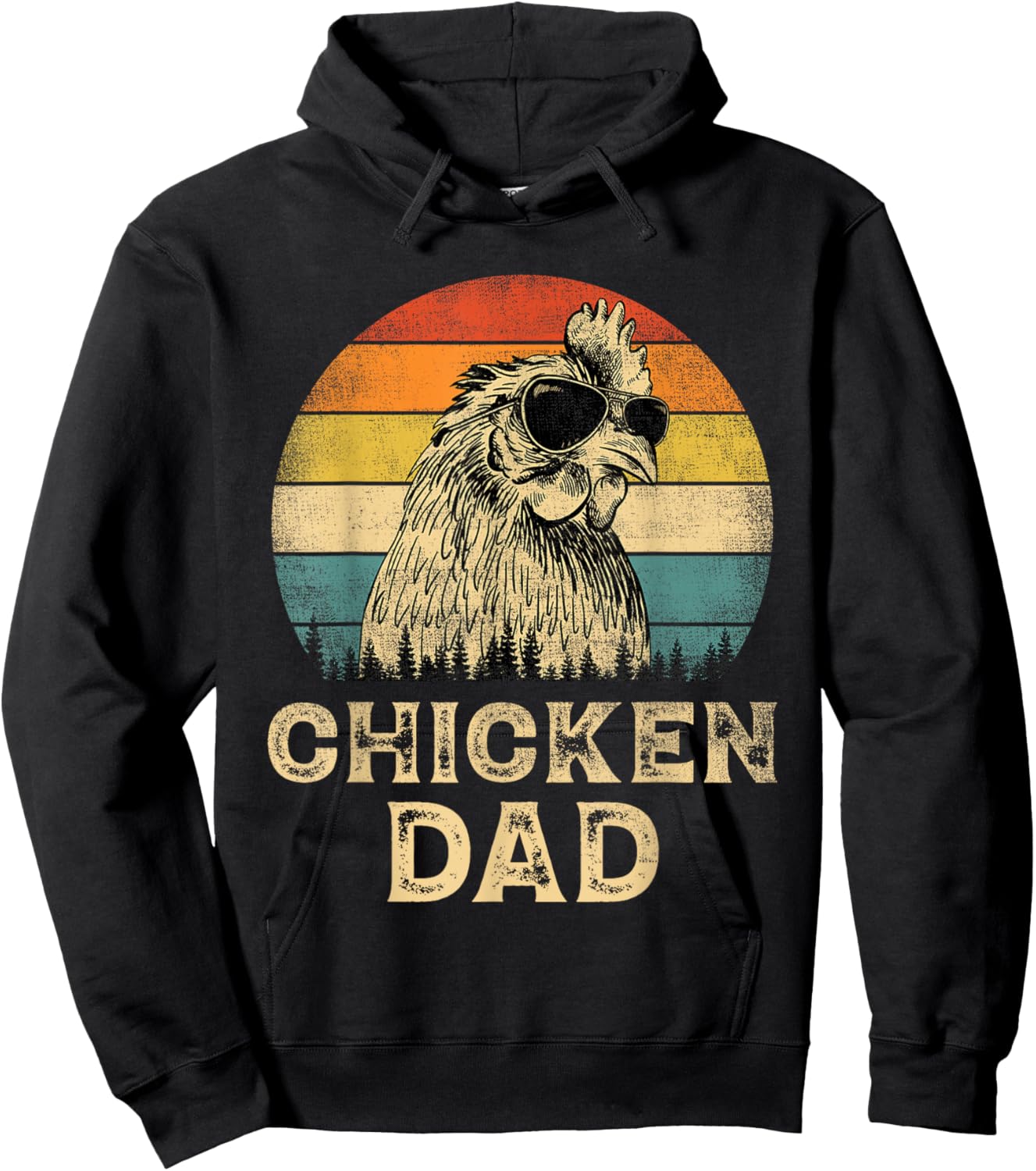 Vintage Chicken Dad Chicken Lovers Daddy Father's Day Hoodie - Hoodie | Black