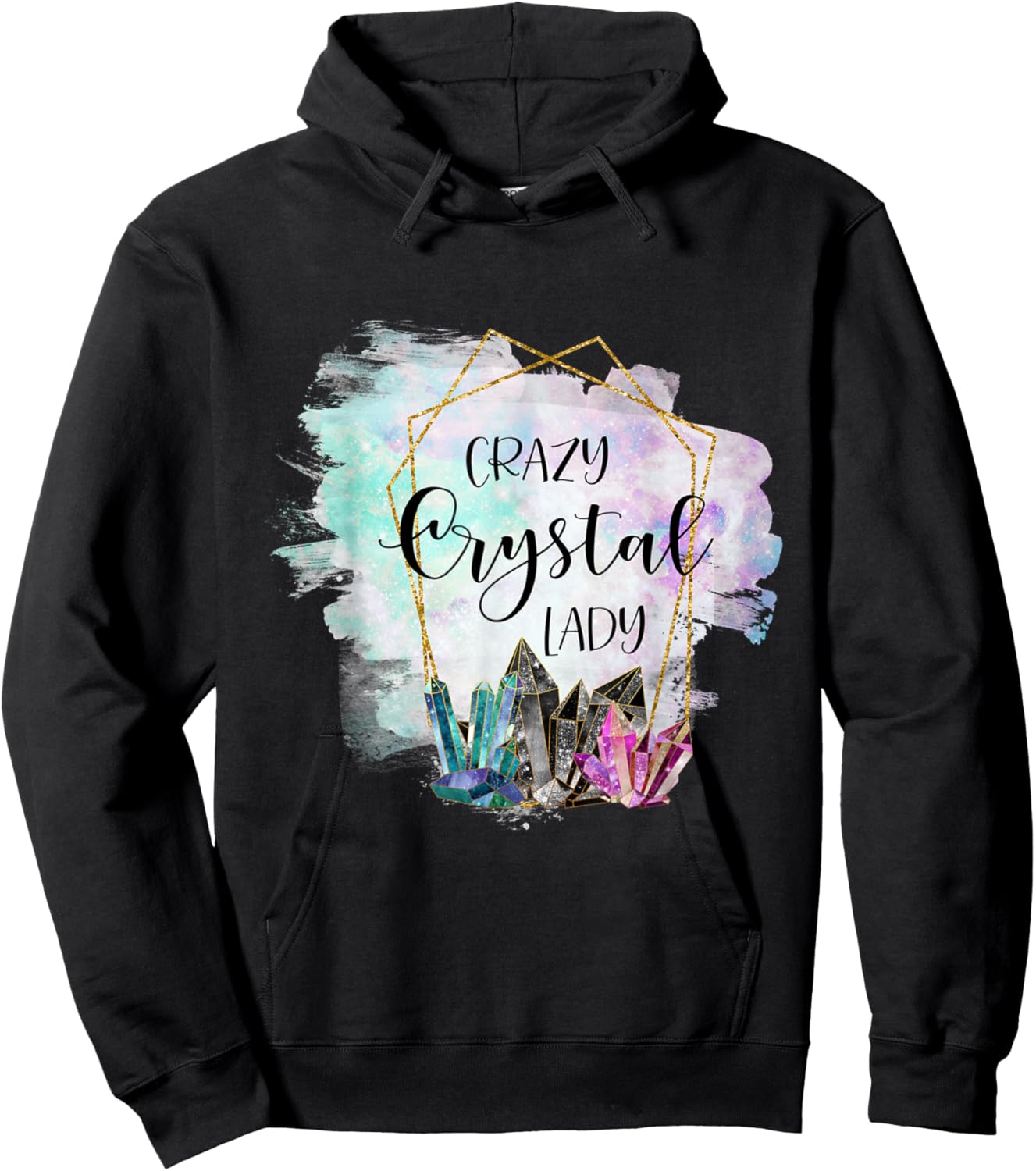 Crazy Crystal Lady Reiki Sage Lover Women's Chakra Design Hoodie - Hoodie | Black