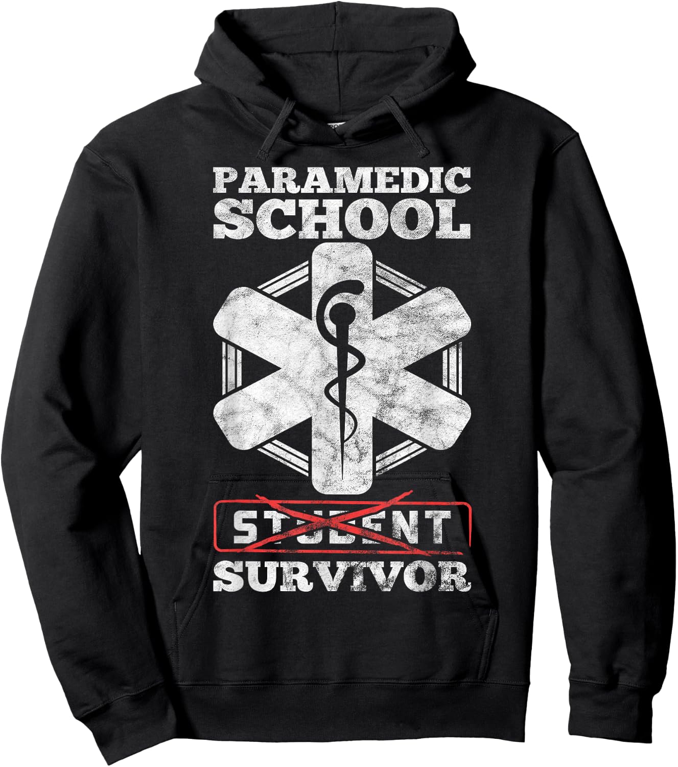 Paramedic School Survivor Funny EMS Student Graduation Gift Hoodie - Hoodie | Black