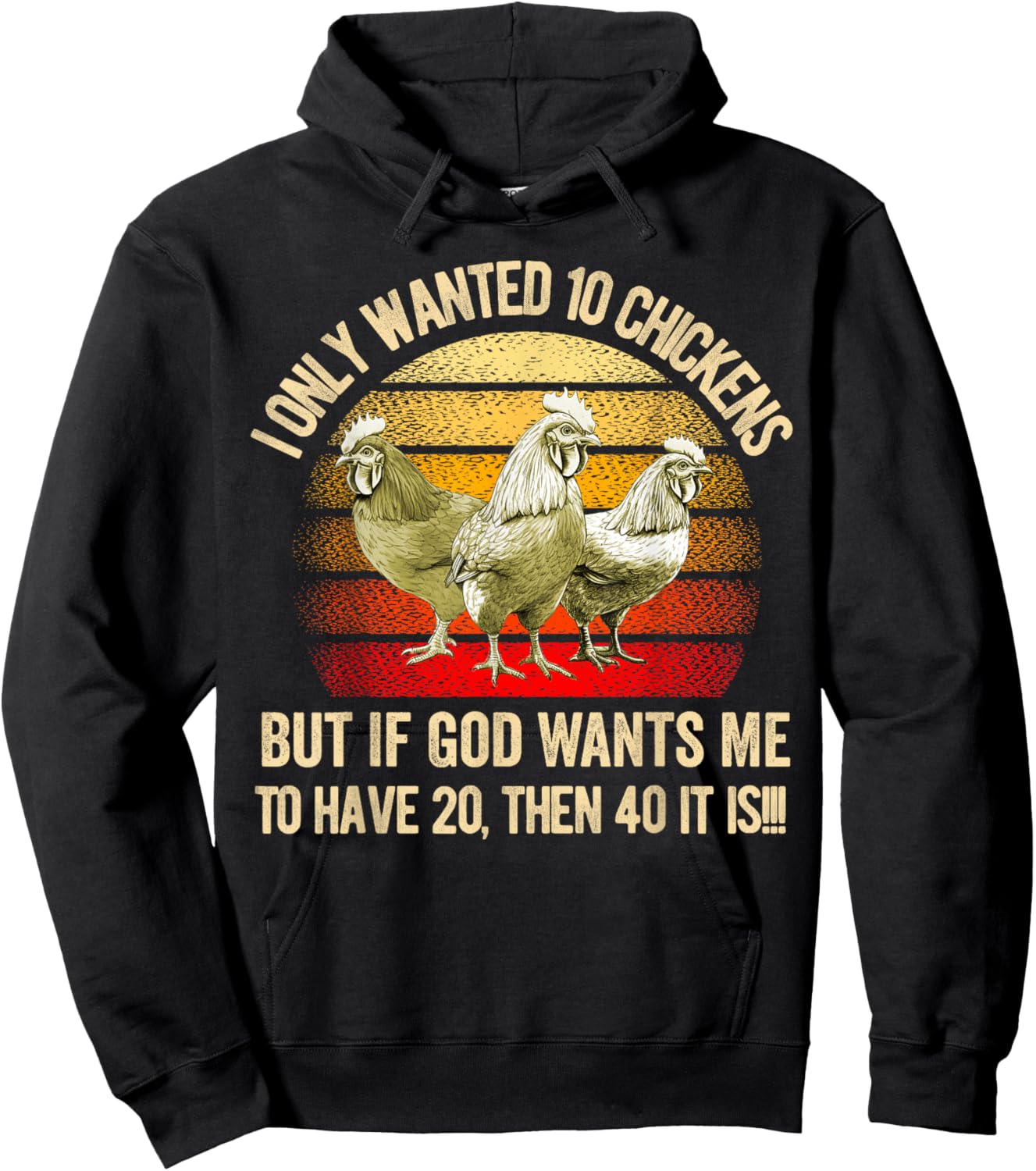 I Only Wanted 10 Chickens But if God Wants Me to Have 20 Hoodie - Hoodie | Black