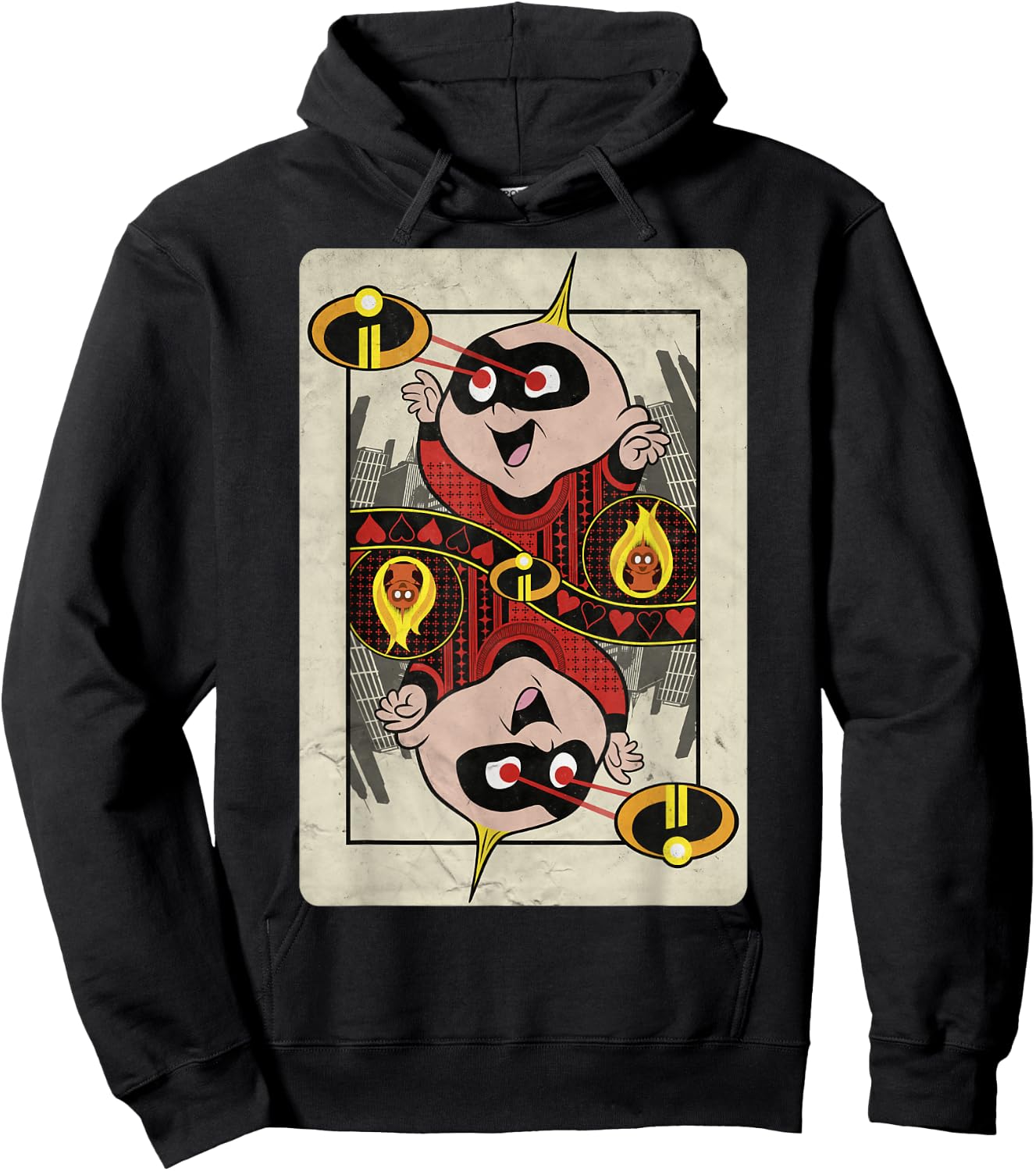 Disney Pixar Incredibles 2 Jack-Jack Hearts Playing Card Hoodie - Hoodie | Black