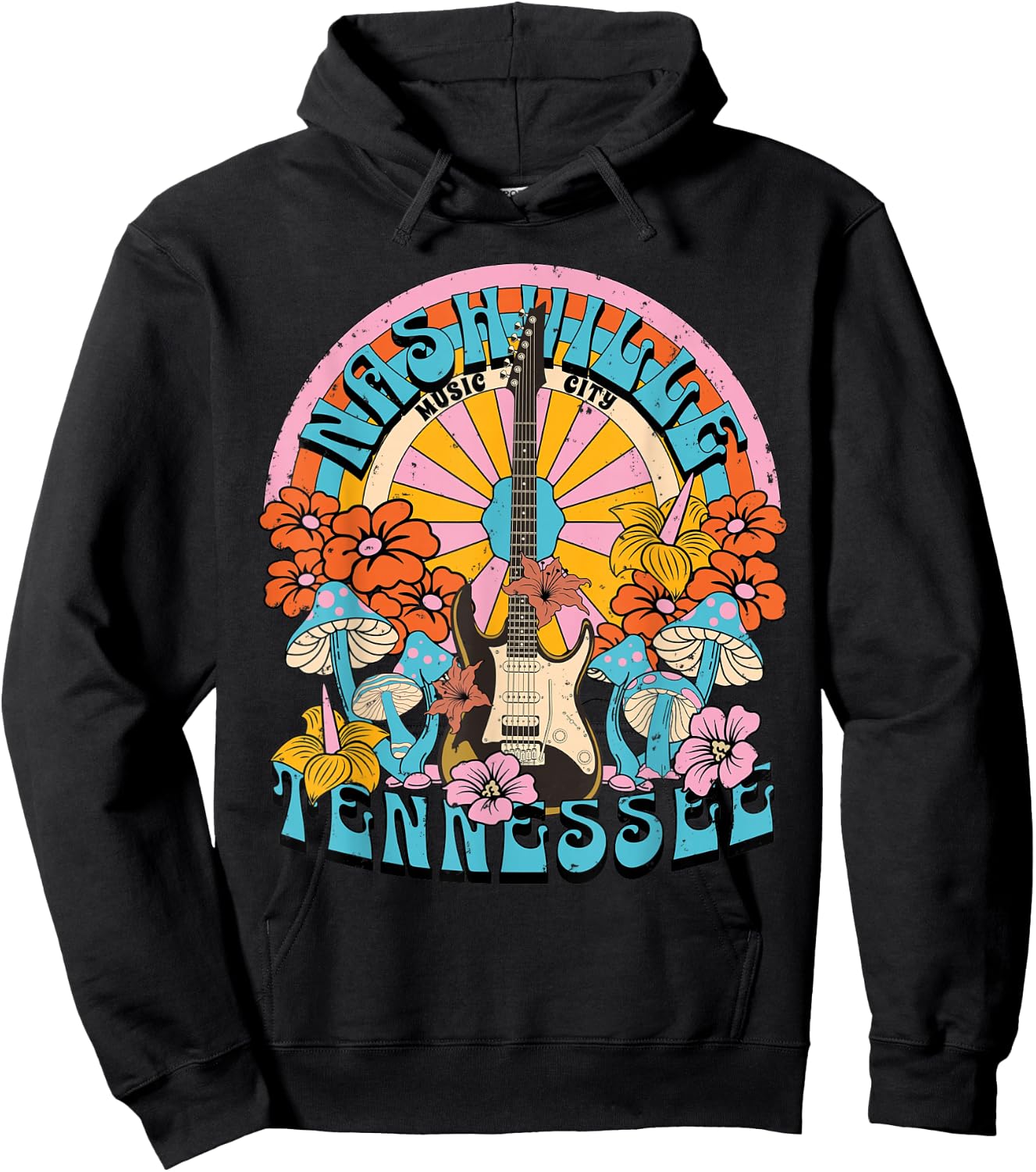 Nashville Country Music City Girls Trip Retro Nash Bash Bach Hoodie - Hoodie | Black