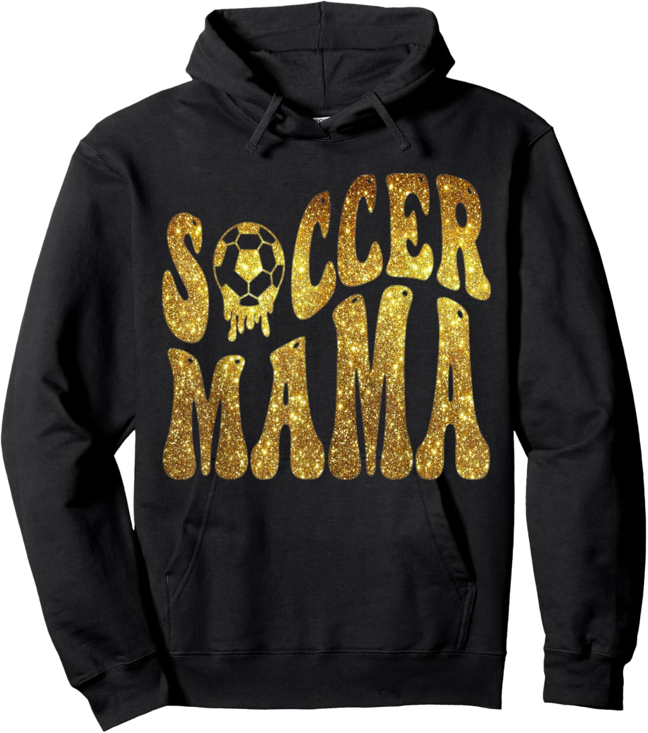 Soccer mama gold print funny mom Hoodie - Hoodie | Black