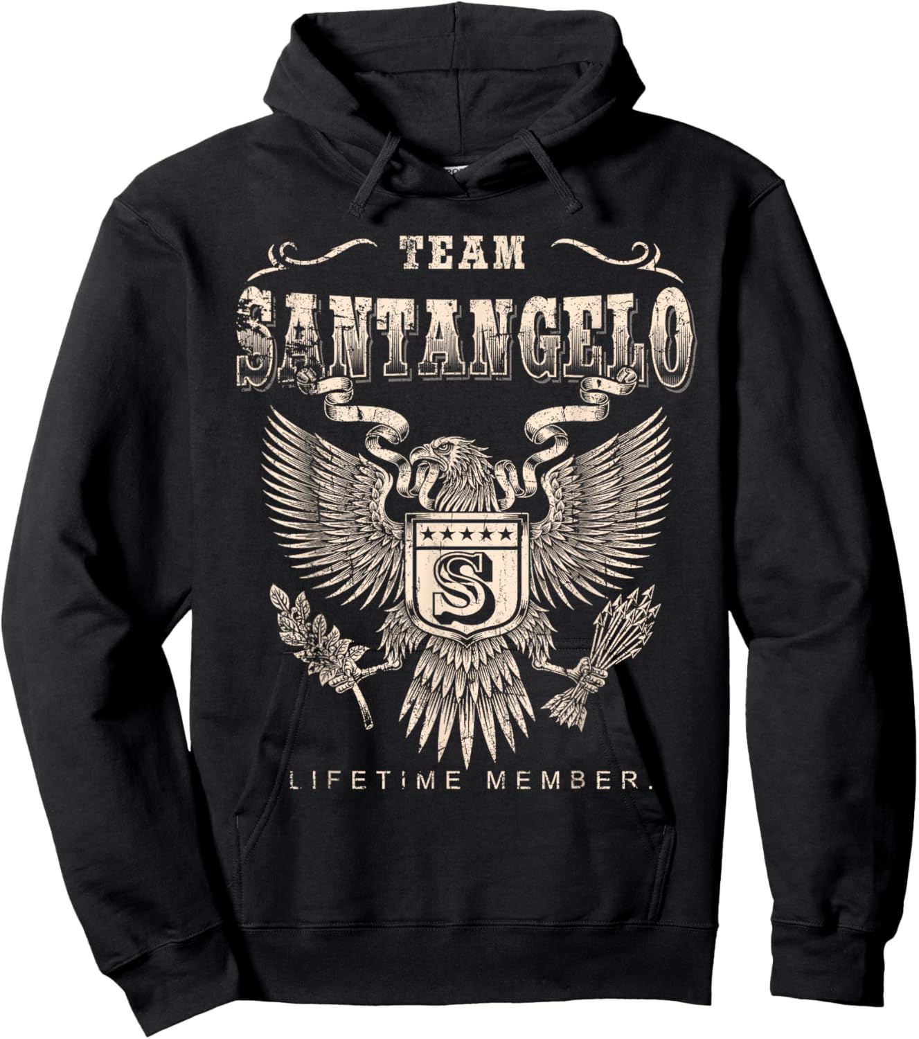 Team SANTANGELO Family Name Lifetime Member Hoodie - Hoodie | Black