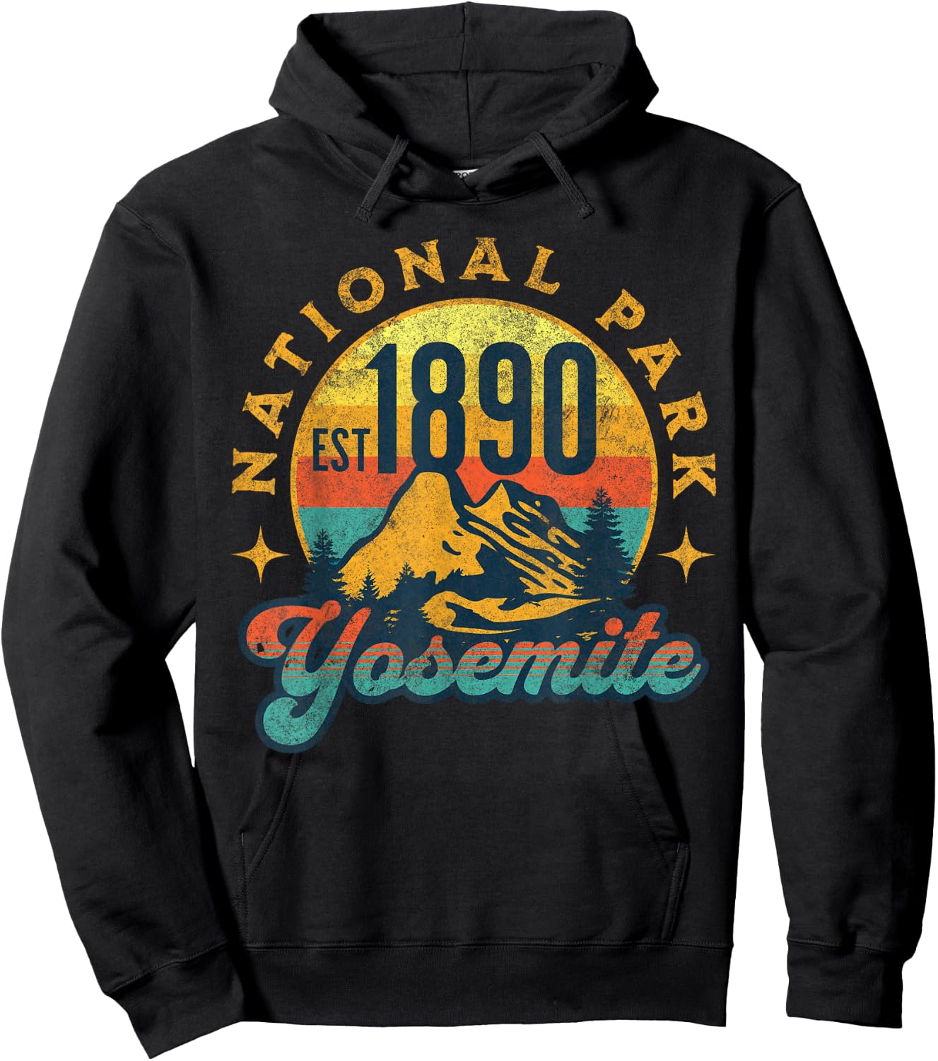 Yosemite California Nature Mountains Hiking Outdoors Vintage Hoodie - Hoodie | Black