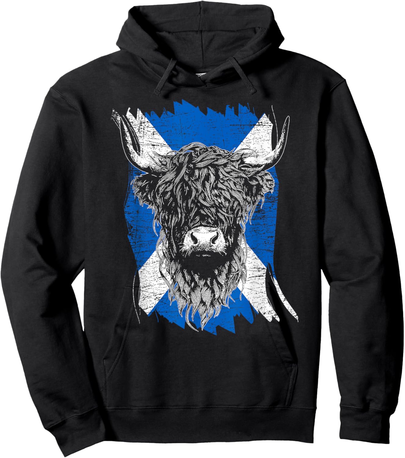 Scottish Highland Cow Cattle Hairy Cow Flowers Woman Hoodie - Hoodie | Black