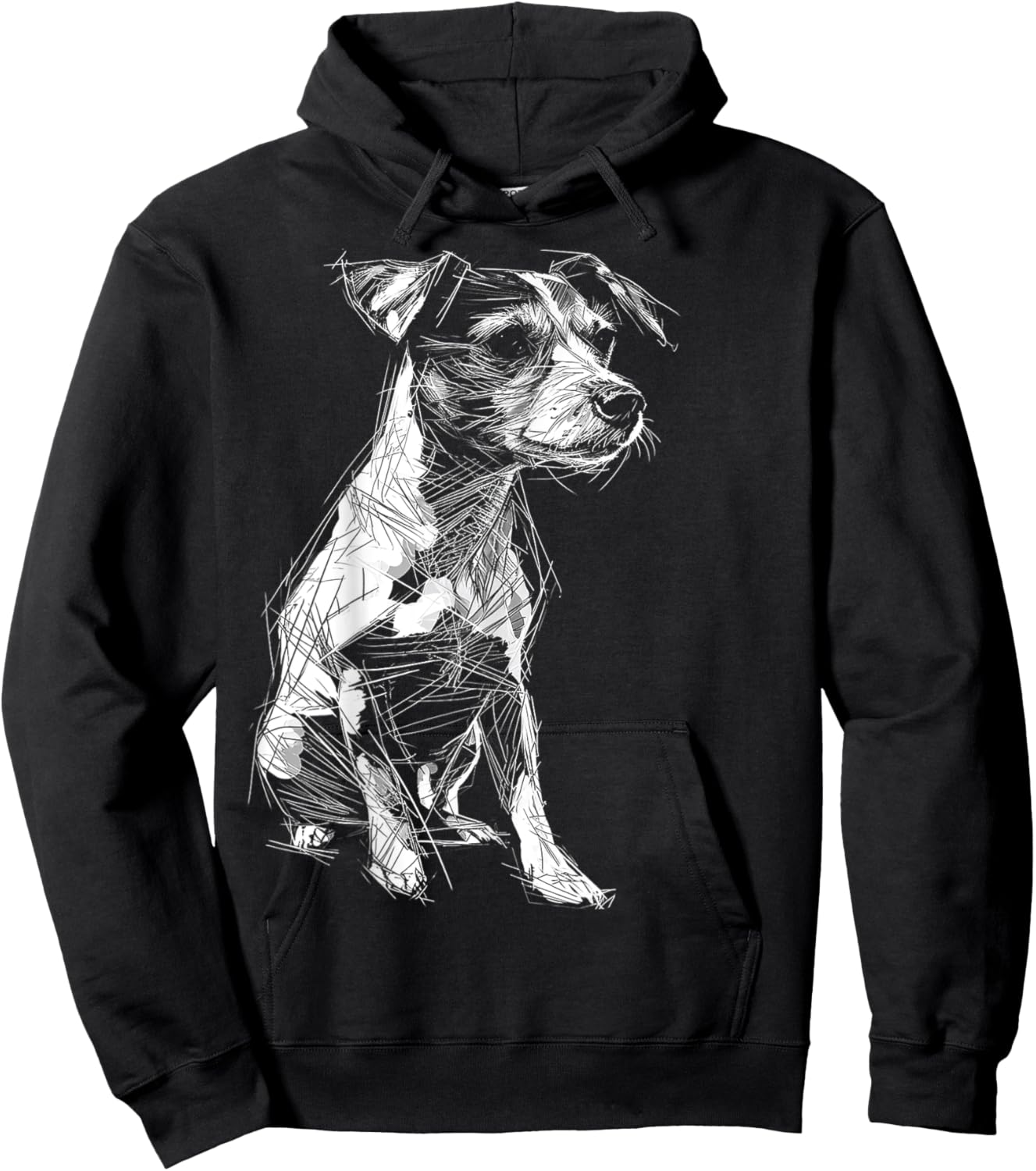 Jack Russell Graphic Pet Artwork Dog Jack Russell Women Kids Hoodie - Hoodie | Black