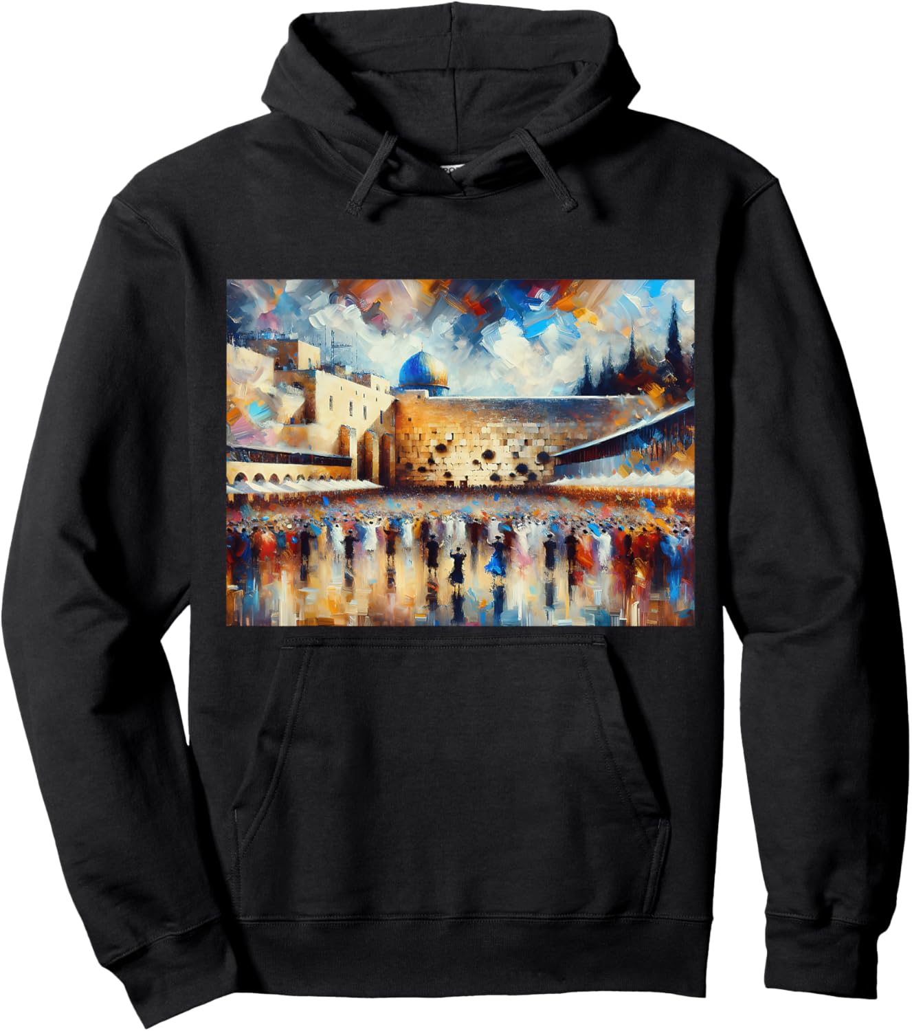 Kotel Painting jerusalem City Western Wall Wailing Wall Hoodie - Hoodie | Black