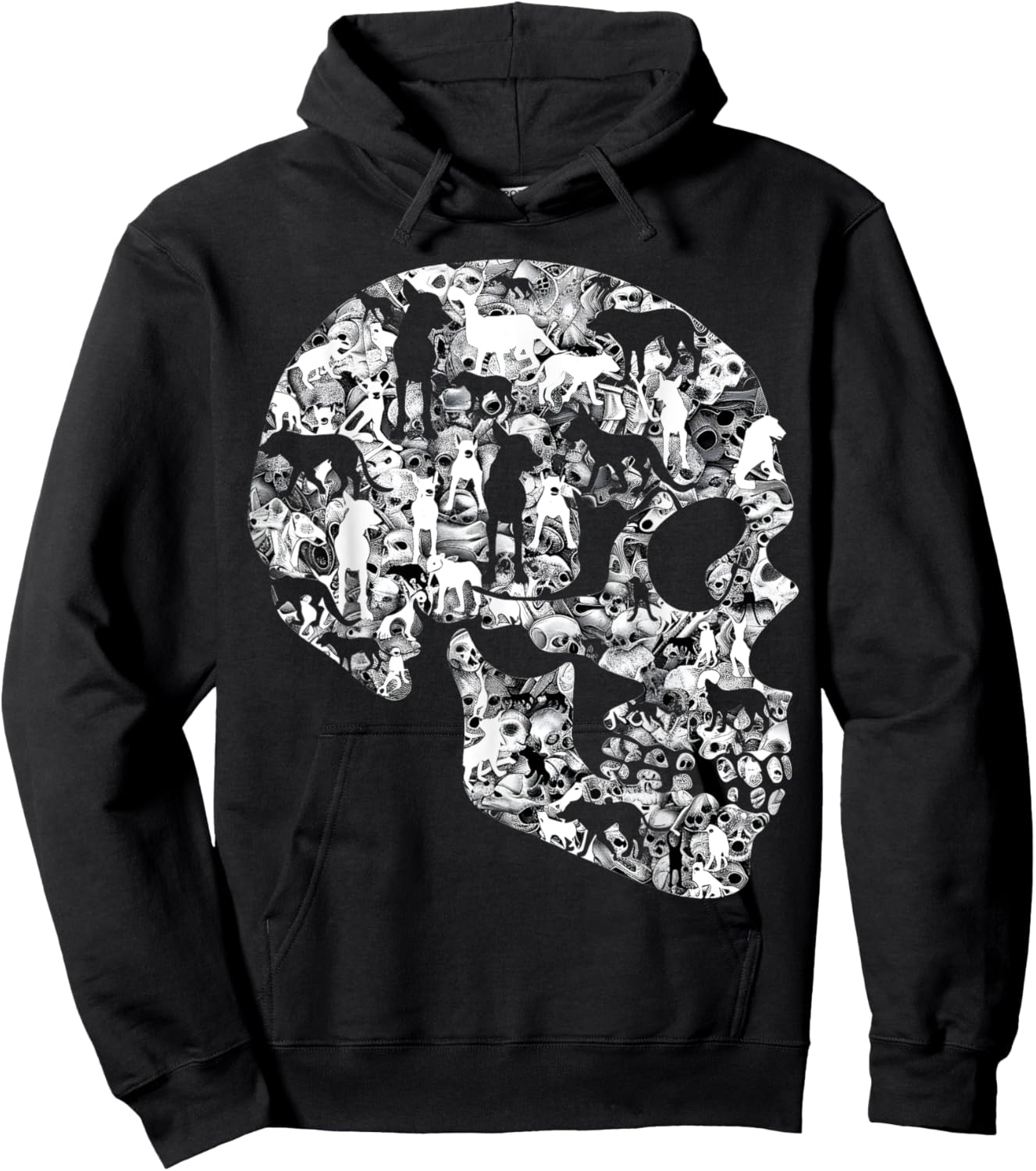 Distinctive dog skull design for those who love nerves , Black, S Hoodie - Hoodie | Black