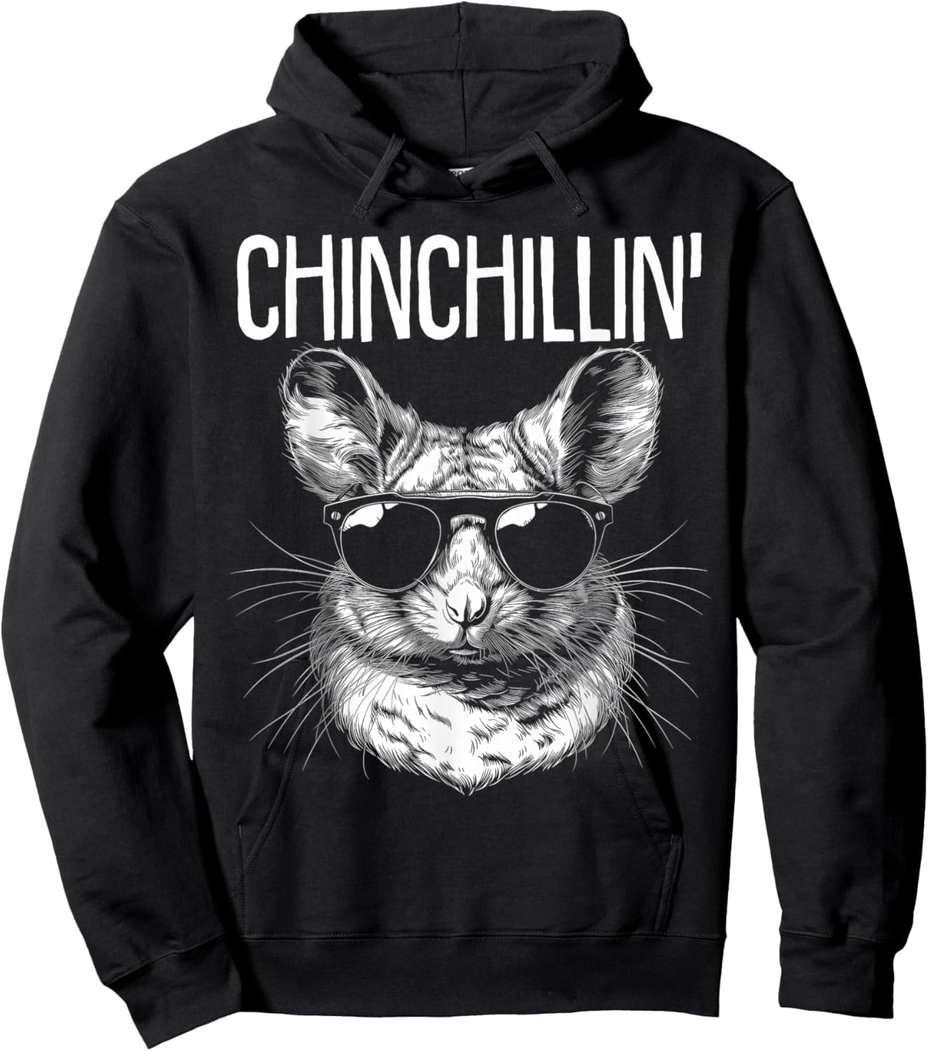 Chinchillin' Funny Cute Chinchilla Lover Hoodie - Hoodie | Black