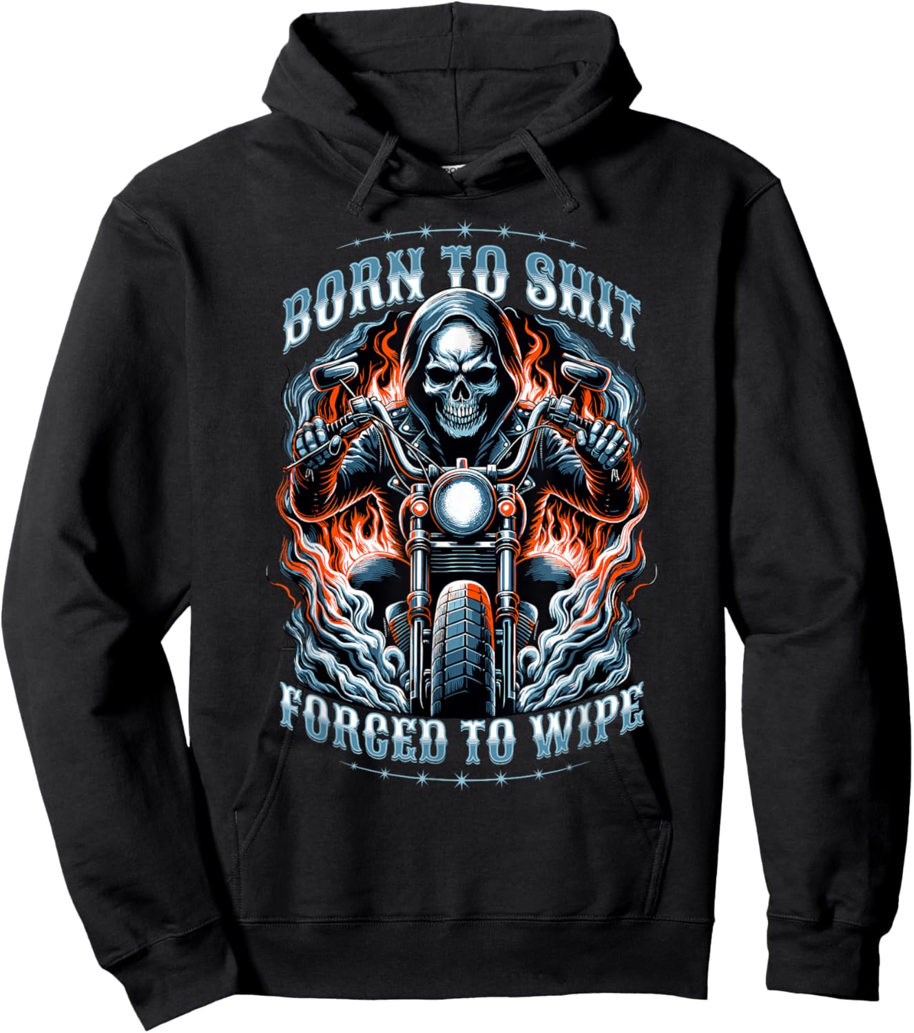 Born To Shit Forced To Wipe Skeleton Men's Peinlich Hoodie - Hoodie | Black