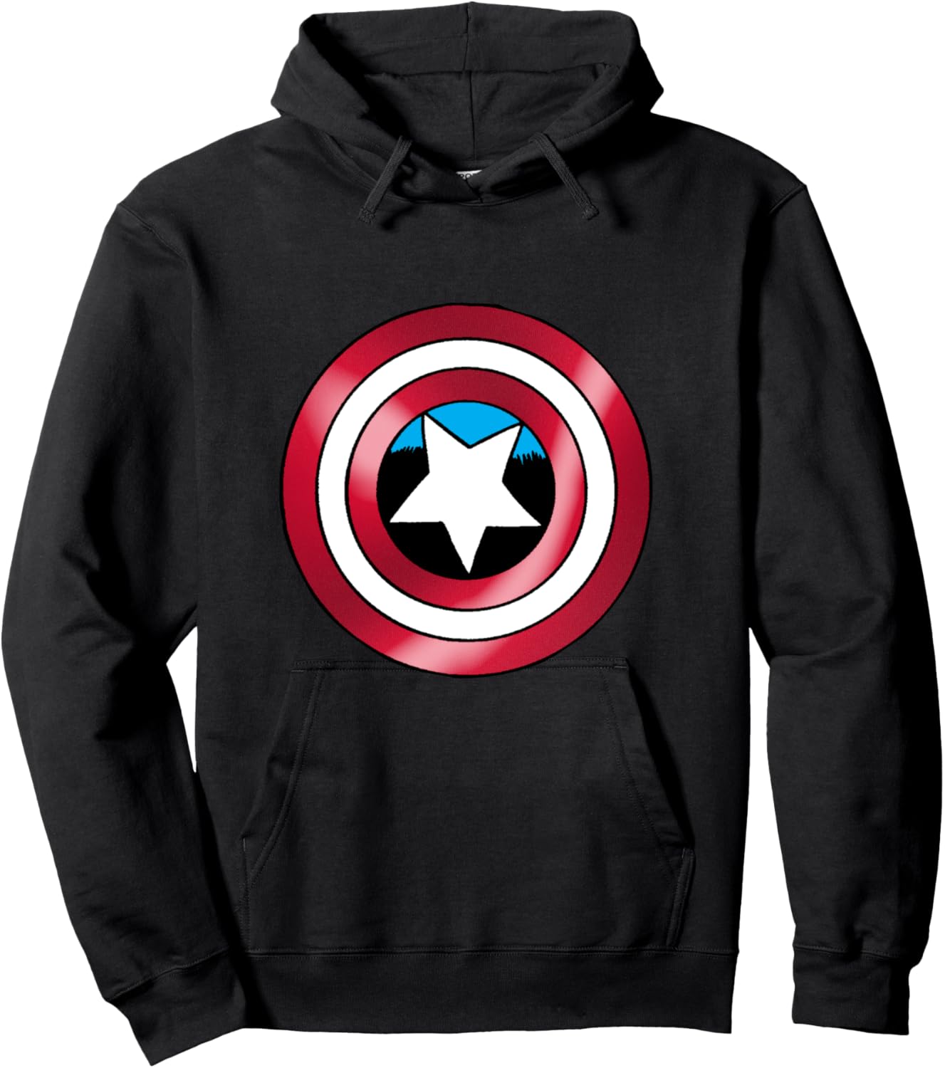 Marvel Comics Retro Classic Captain America Shield Chest Hoodie - Hoodie | Black