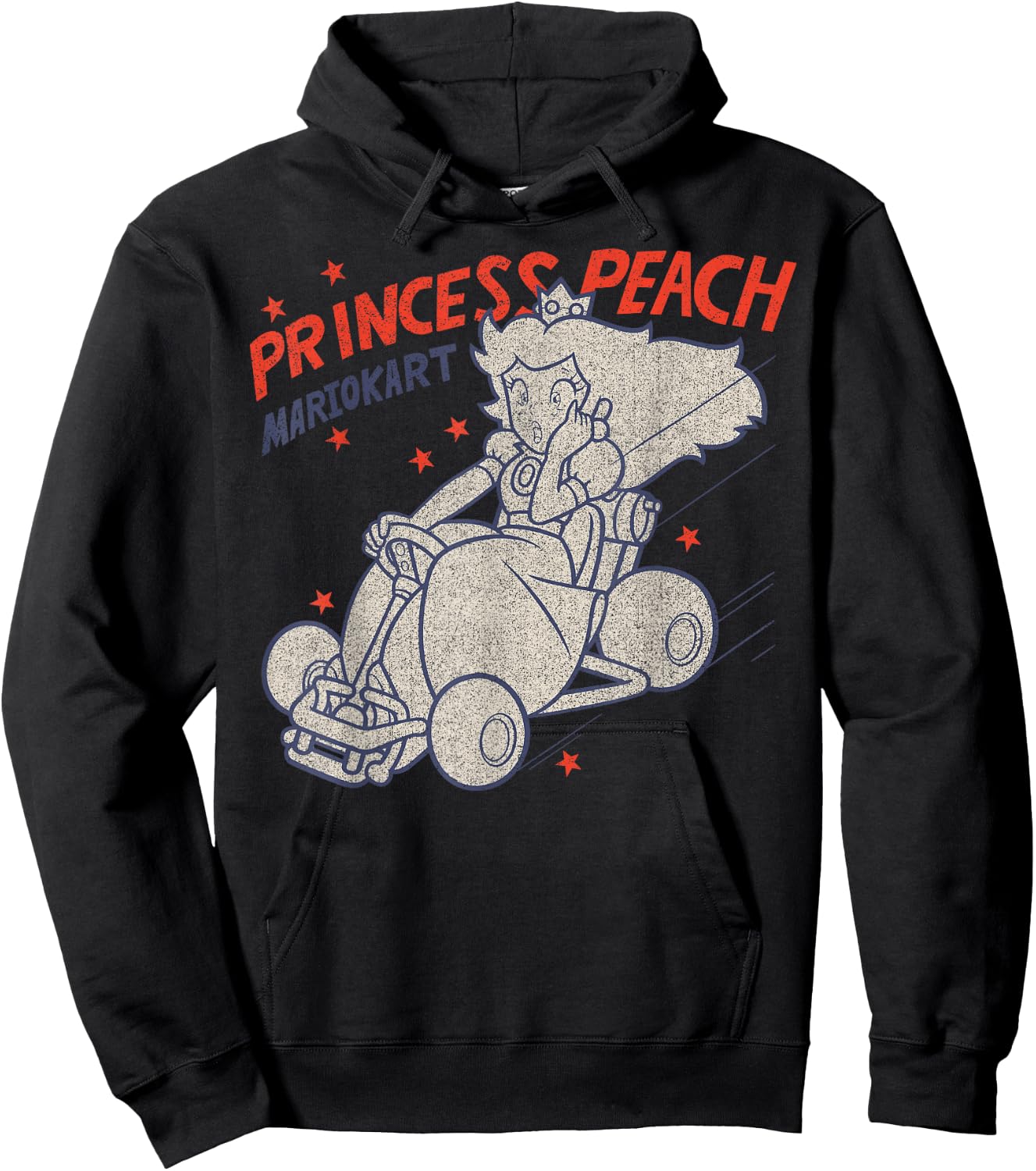Mario Kart Princess Peach Surprised Outlined Poster Hoodie - Hoodie | Black