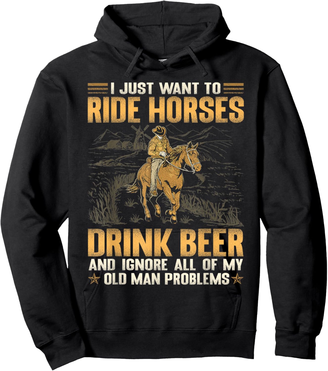 I Just Want To Ride Horses Drink Beer And Ignore Hoodie - Hoodie | Black