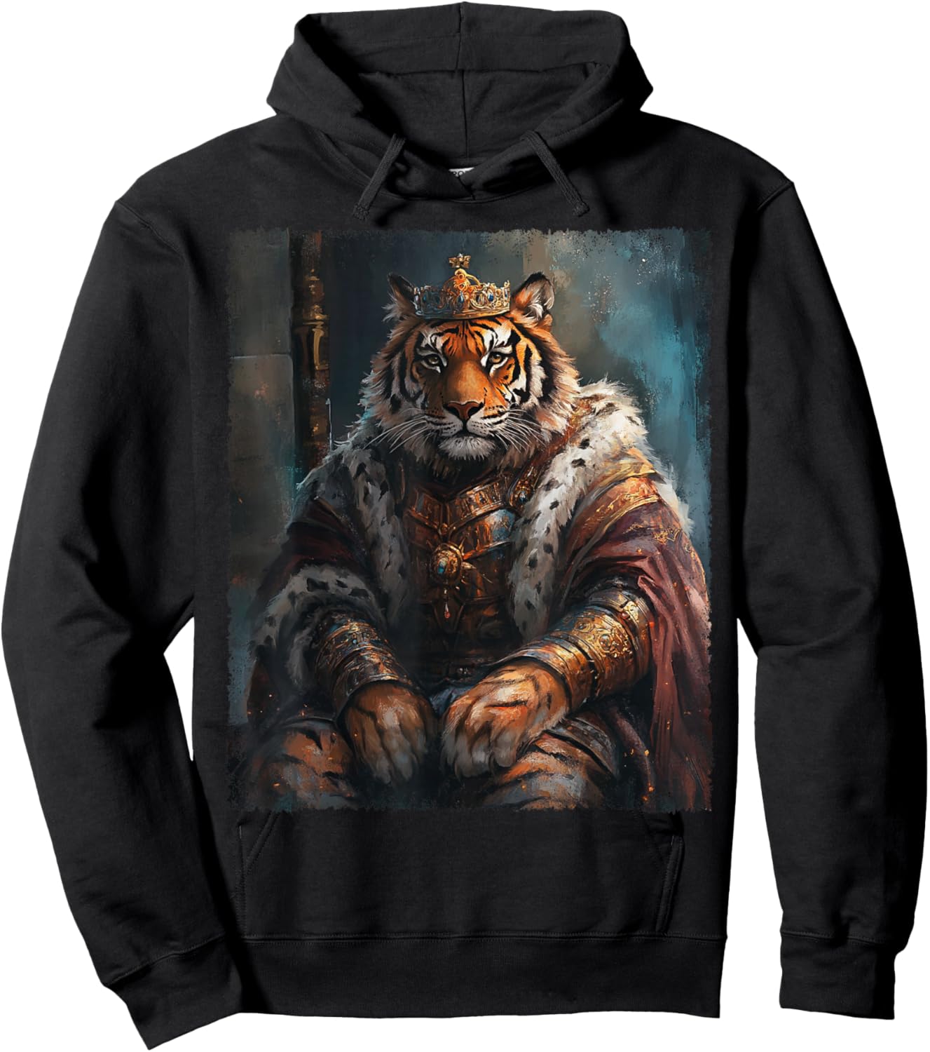 Funny Tiger Renaissance Painting Art Hoodie - Hoodie | Black