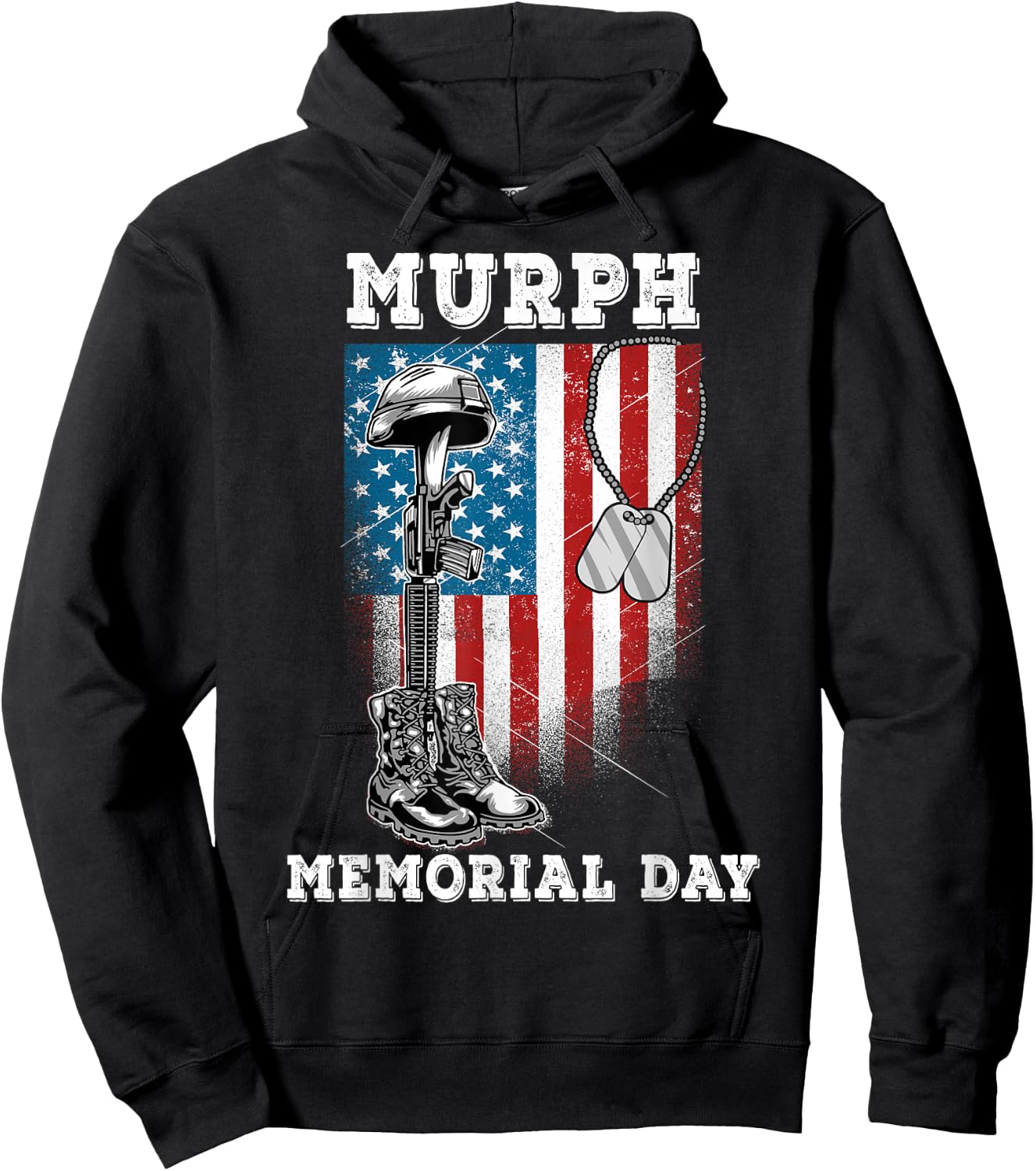 Murph 2021 Workout Challenge American Memorial Day Murph Hoodie - Hoodie | Black