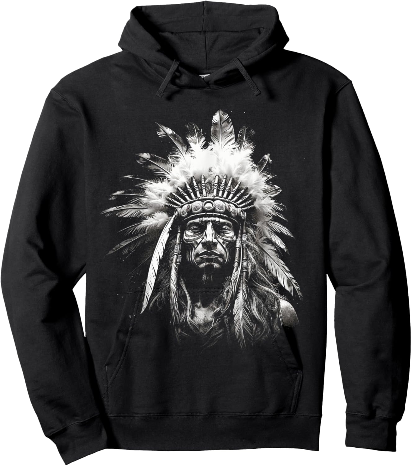 Native American Indian Design Warrior Native American Hoodie - Hoodie | Black