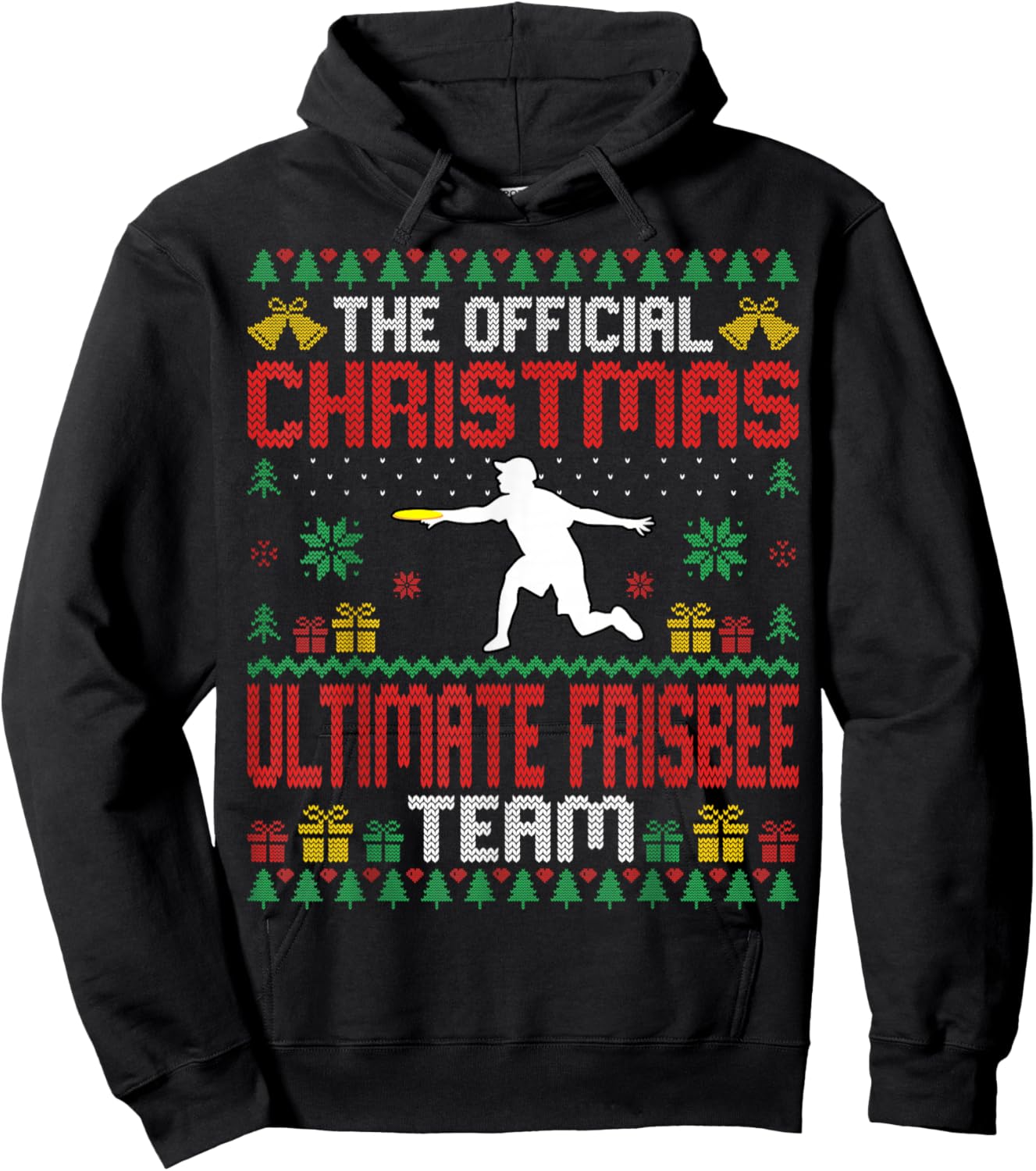 Funny Ugly Christmas Ultimate Frisbee Team Xmas Hoodie - Hoodie | Black