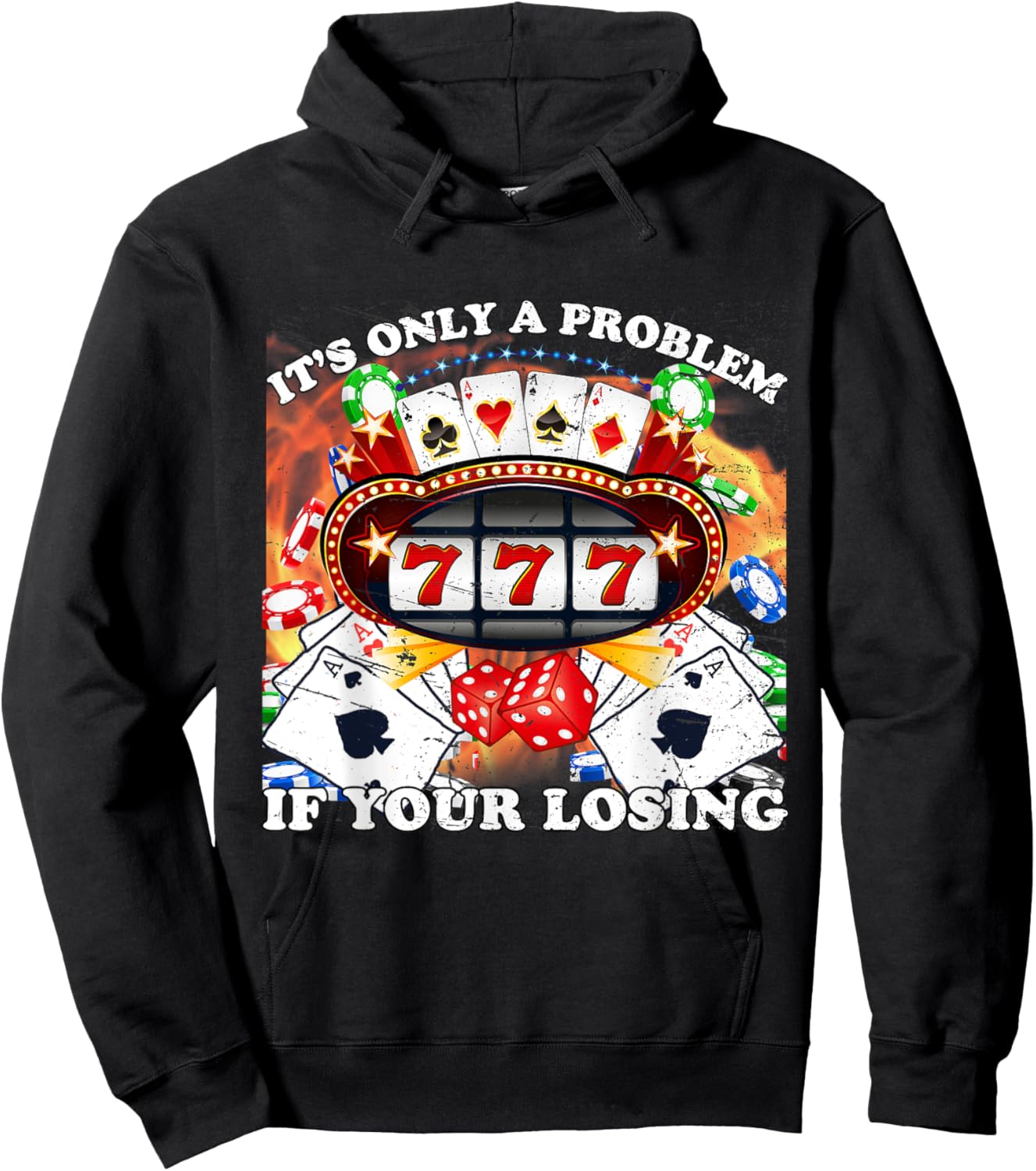 I Heart Gambling Funny Casino Gambling Meme Hoodie - Hoodie | Black