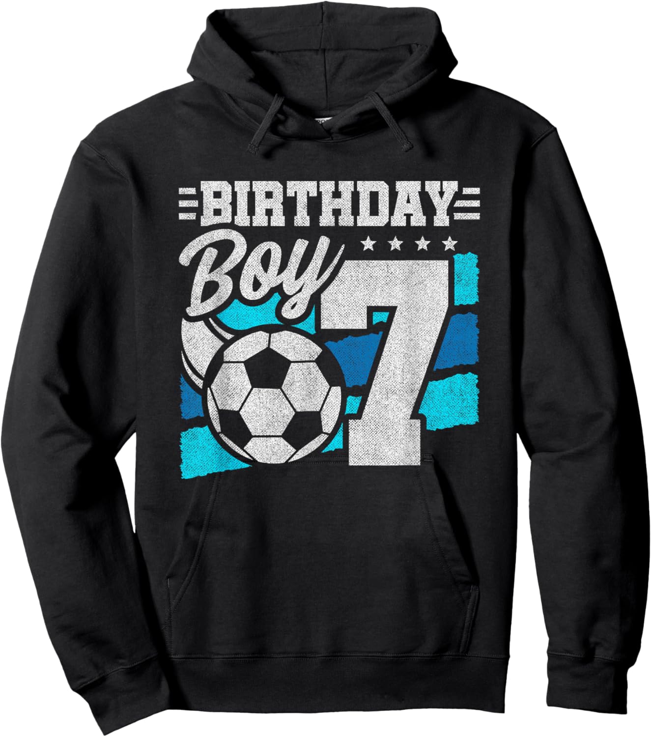 Soccer Birthday Party - 7 Year Old Boy - 7th Birthday Hoodie - Hoodie | Black