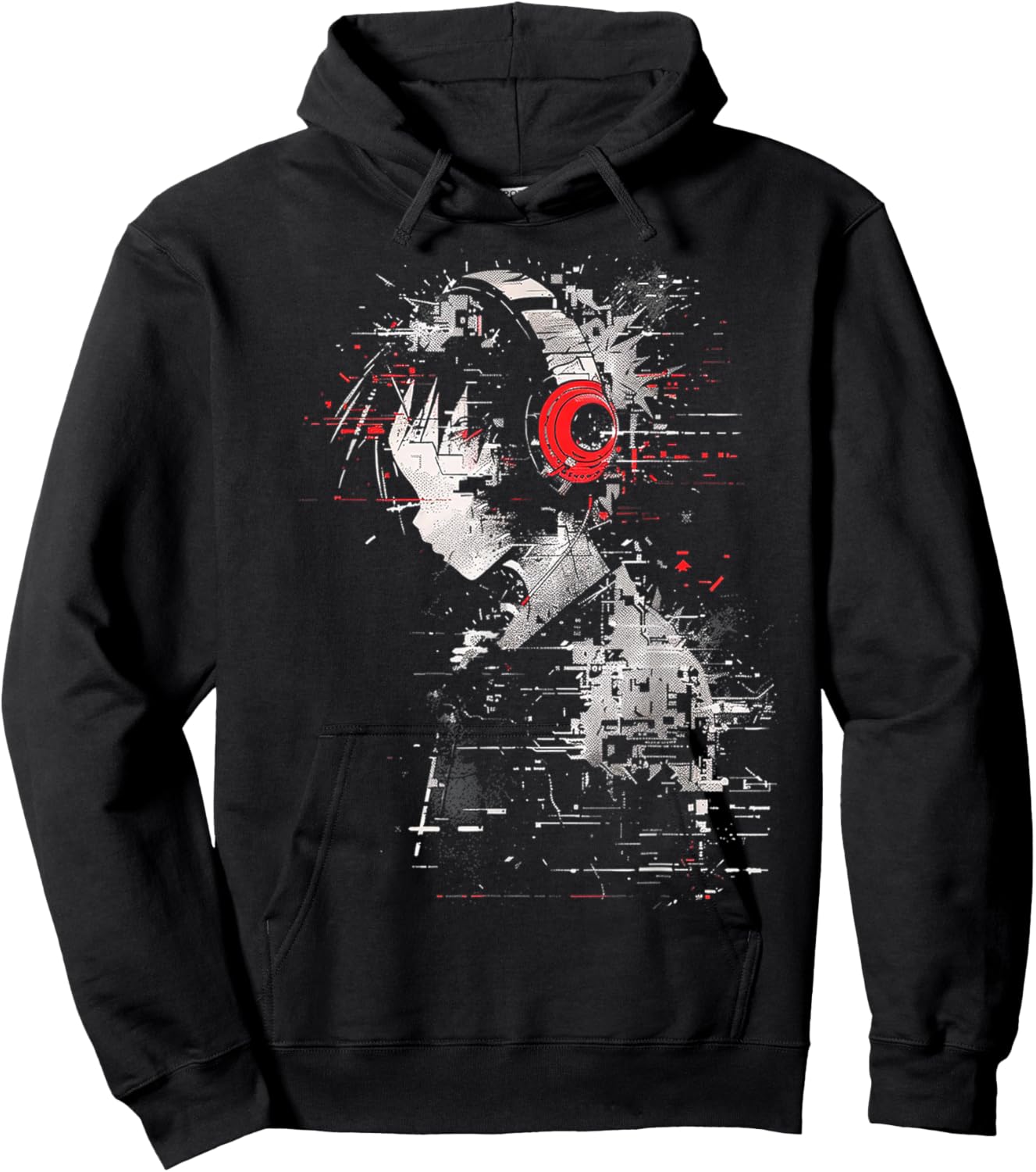 Anime Manga Graphic Headphone Art Anime Hoodie - Hoodie | Black