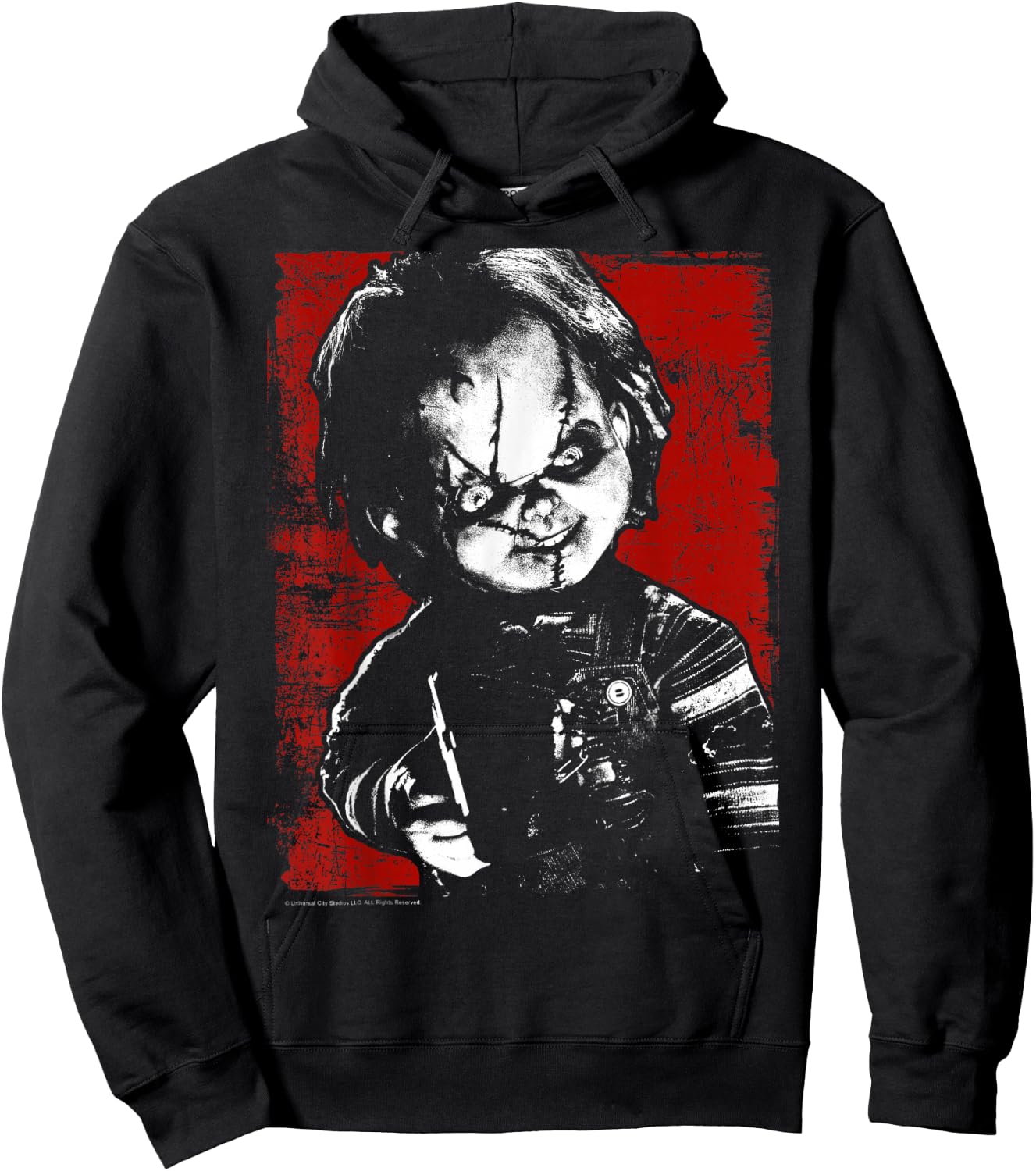 Child's Play Chucky Distressed Portrait Small Hoodie - Hoodie | Black