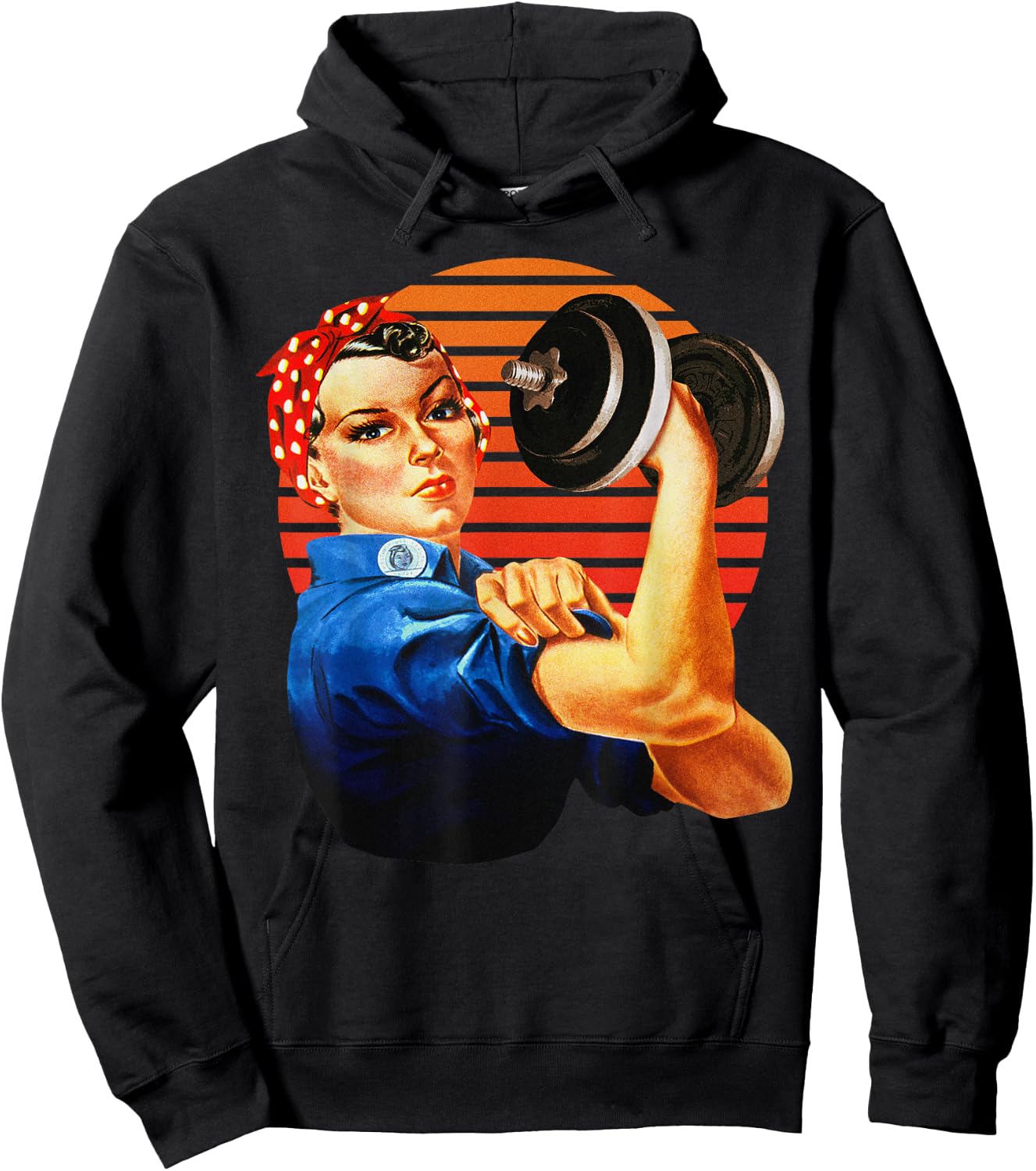 We Can Do It Rosie the Riveter Fun Fitness Workout Lifting Hoodie - Hoodie | Black