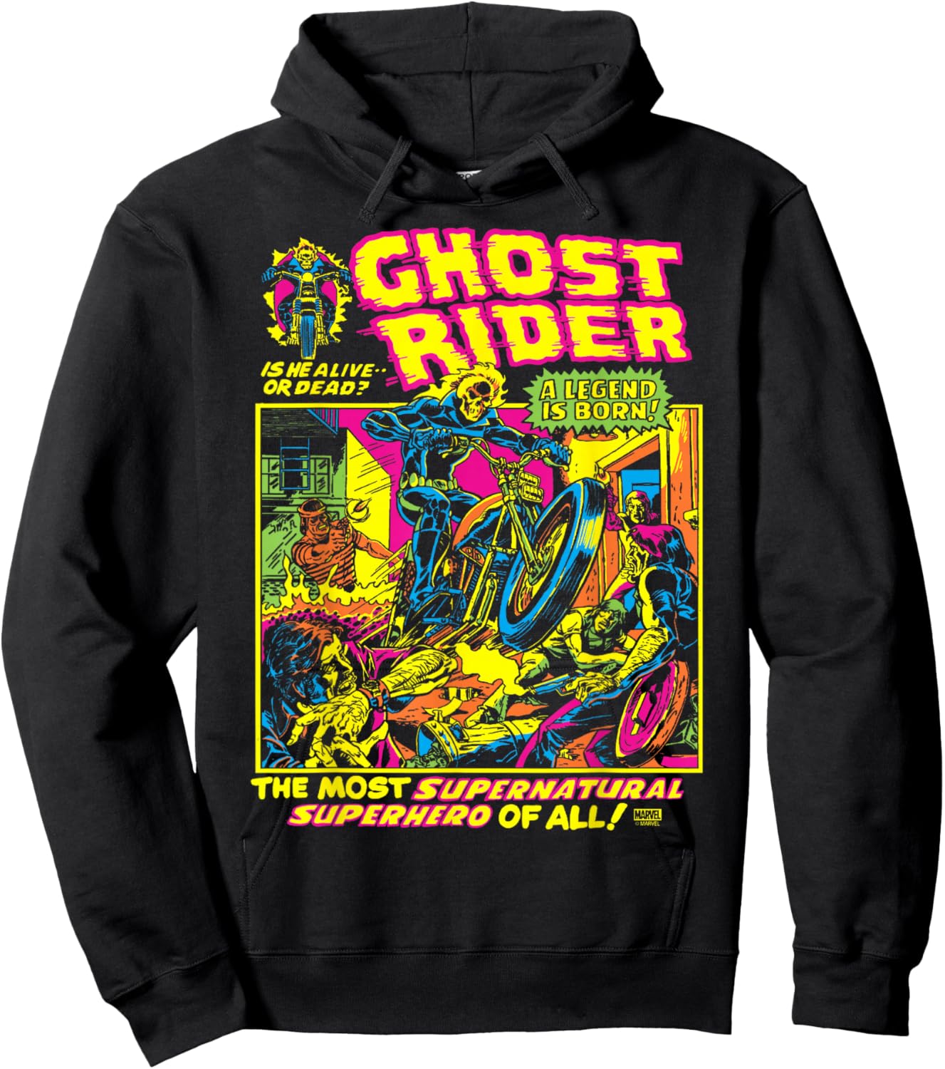 Ghost Rider - Black Light Hoodie - Hoodie | Black