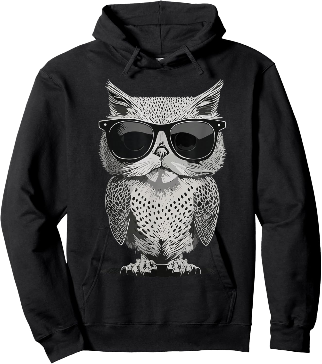 Meowl. Cat and Owl Hybrid Funny Brainrot Meme Hoodie - Hoodie | Black