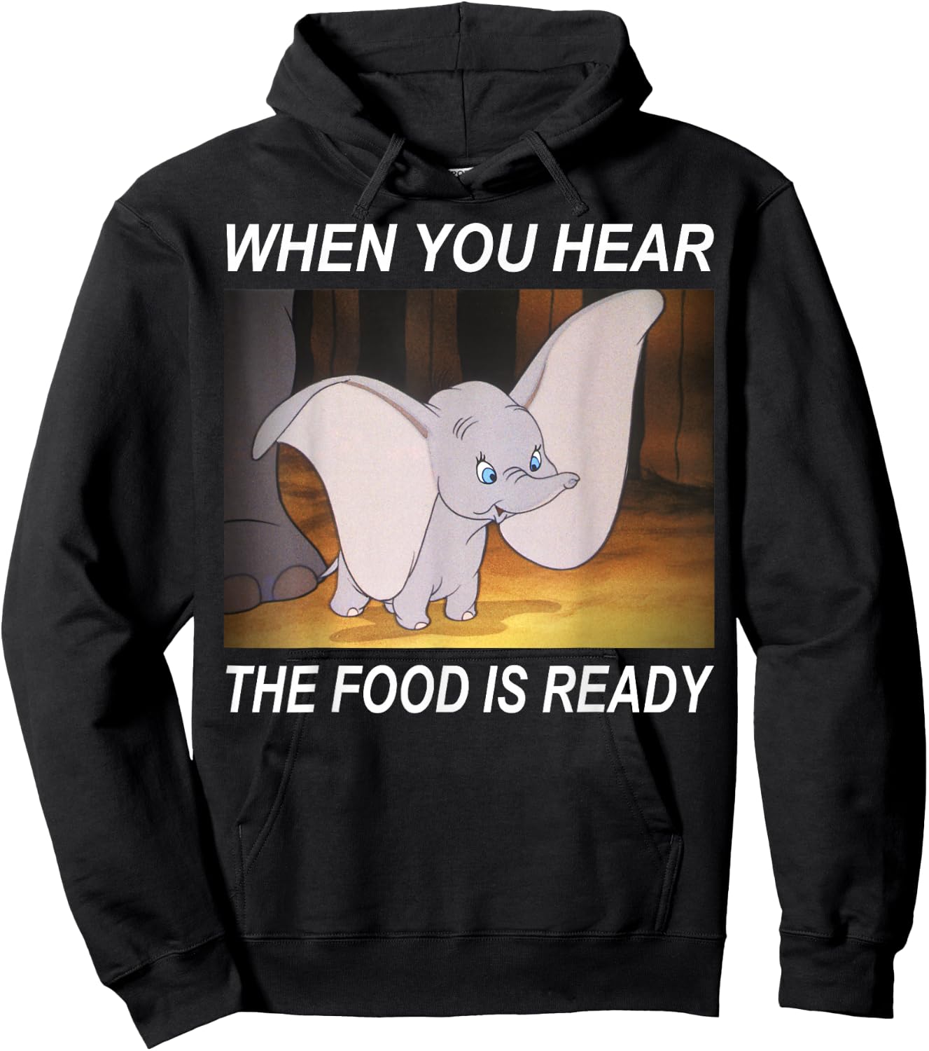 Disney Dumbo When You Hear The Food Is Ready Hoodie - Hoodie | Black