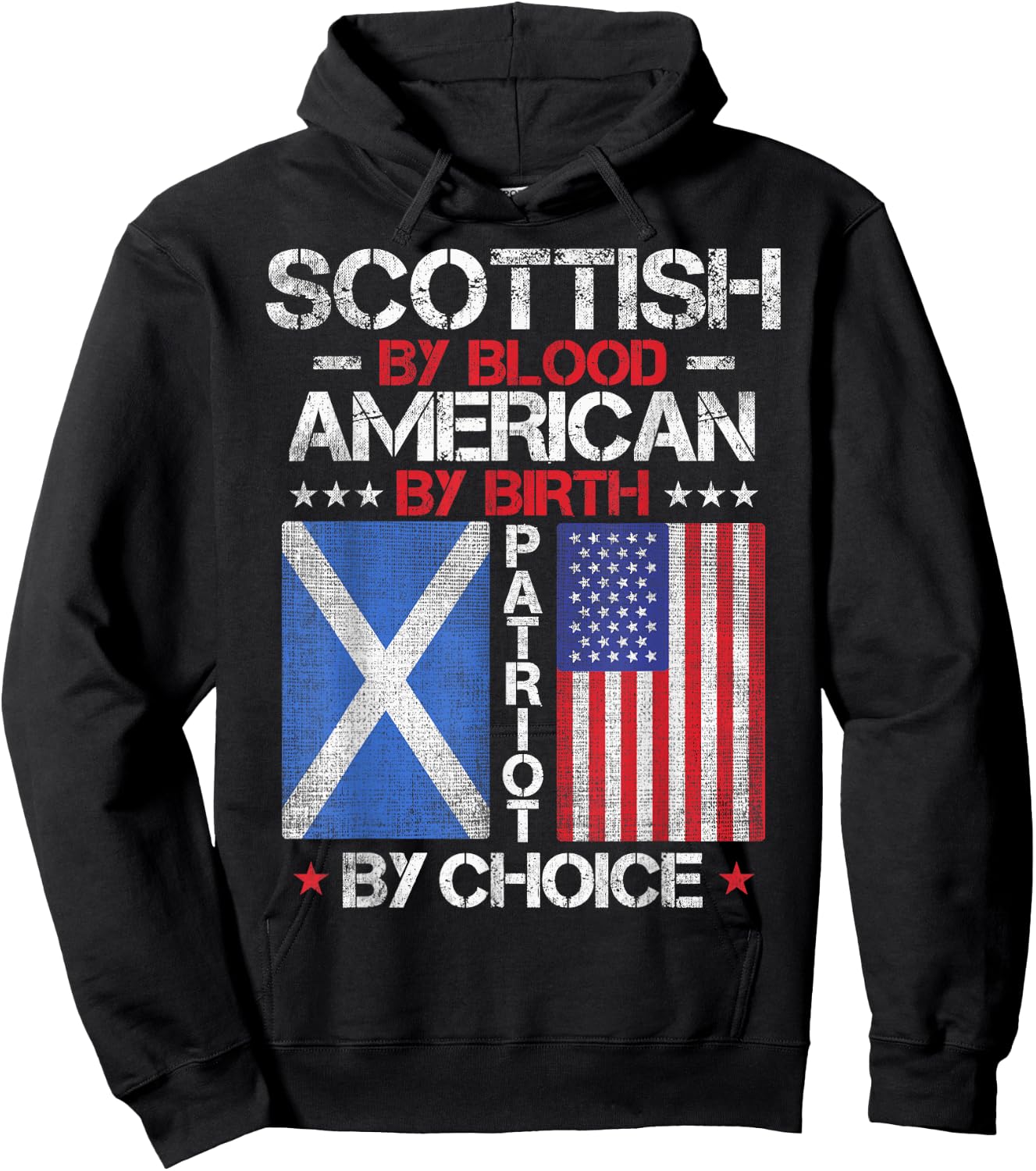 Scottish By Blood American By Birth Patriot By Choice Hoodie - Hoodie | Black