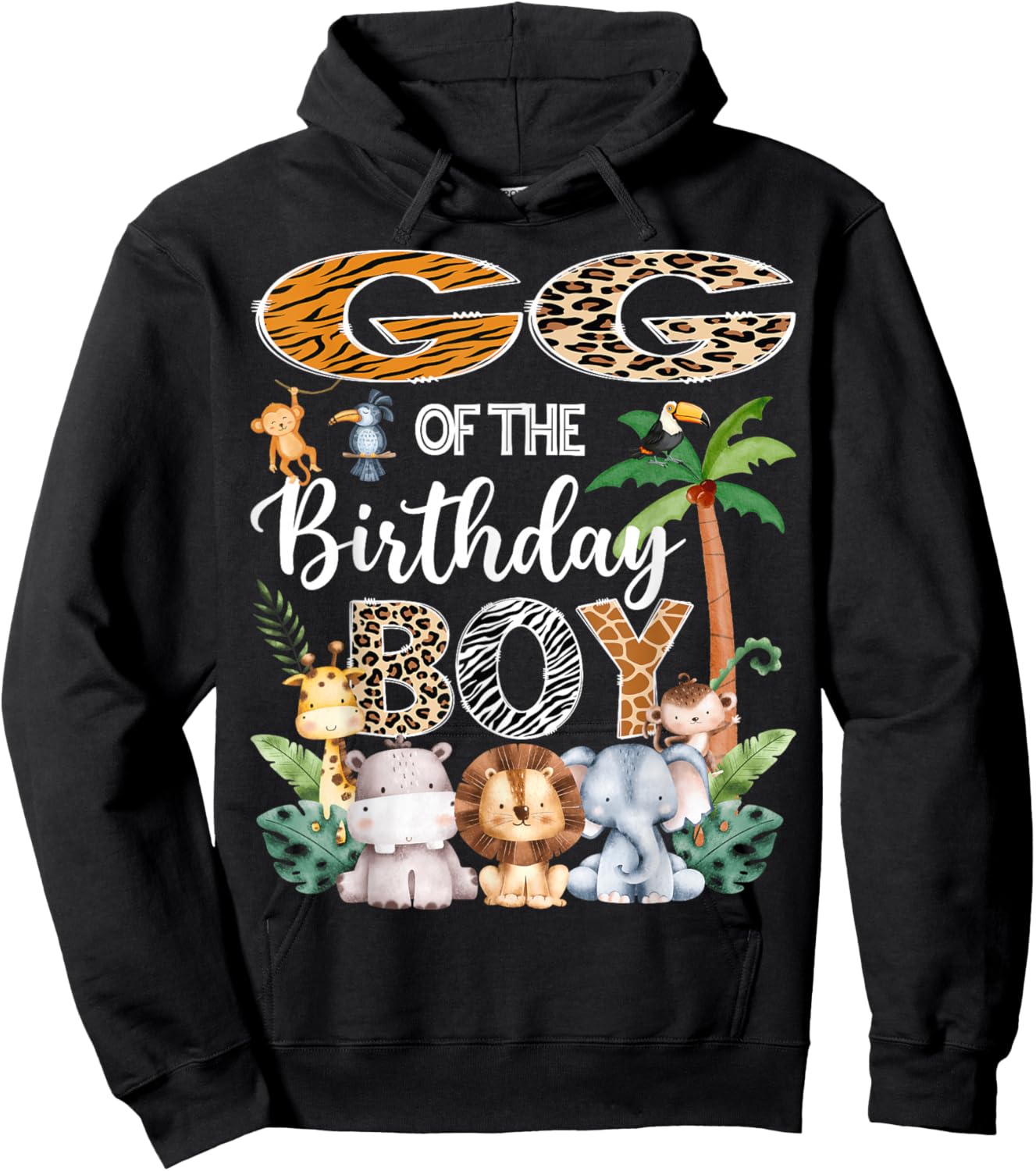 GG Of The Birthday Boy Safari Jungle Bday Party Hoodie - Hoodie | Black