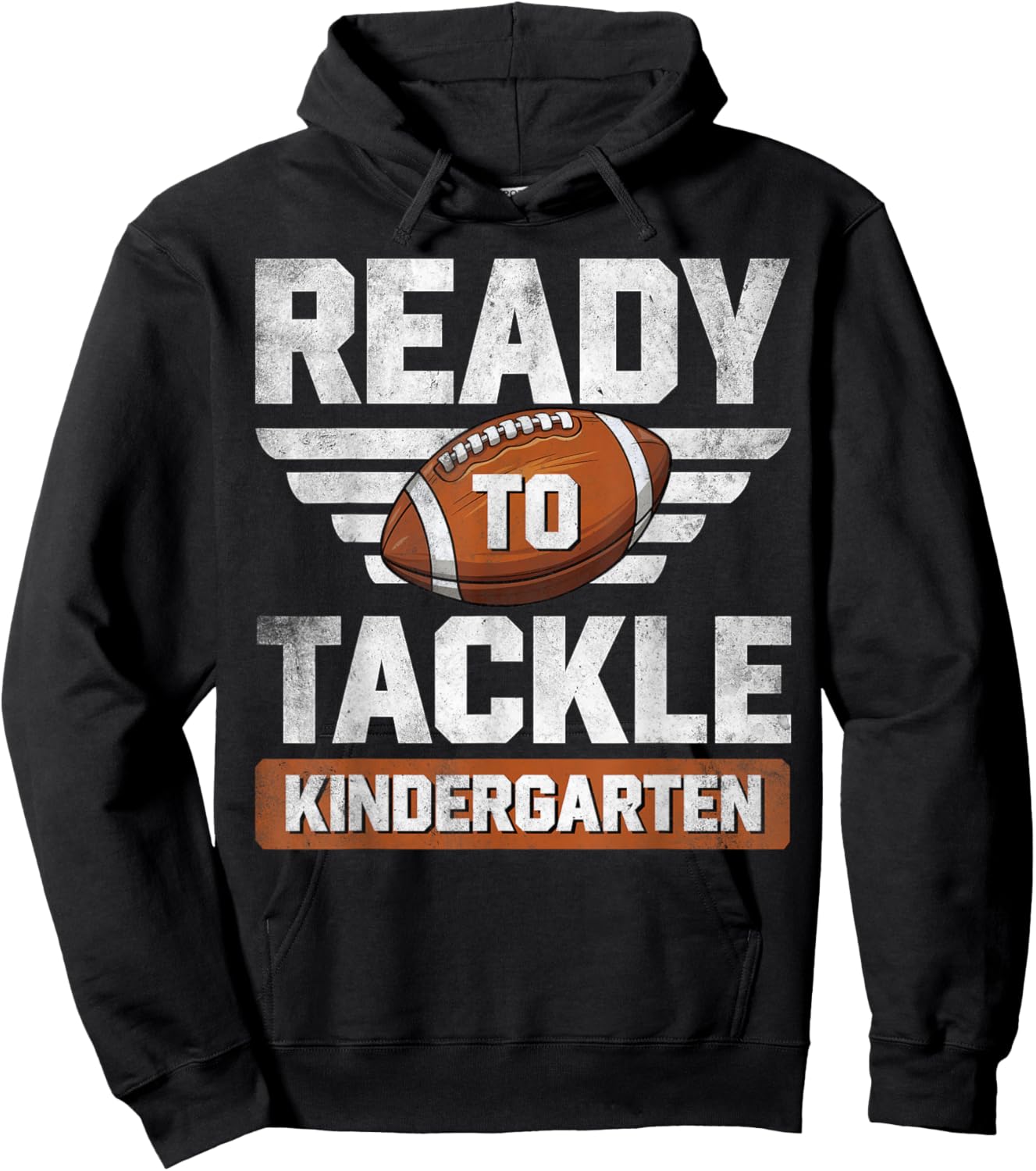 Ready To Tackle Kindergarten Football Back To School Boy Kid Hoodie - Hoodie | Black