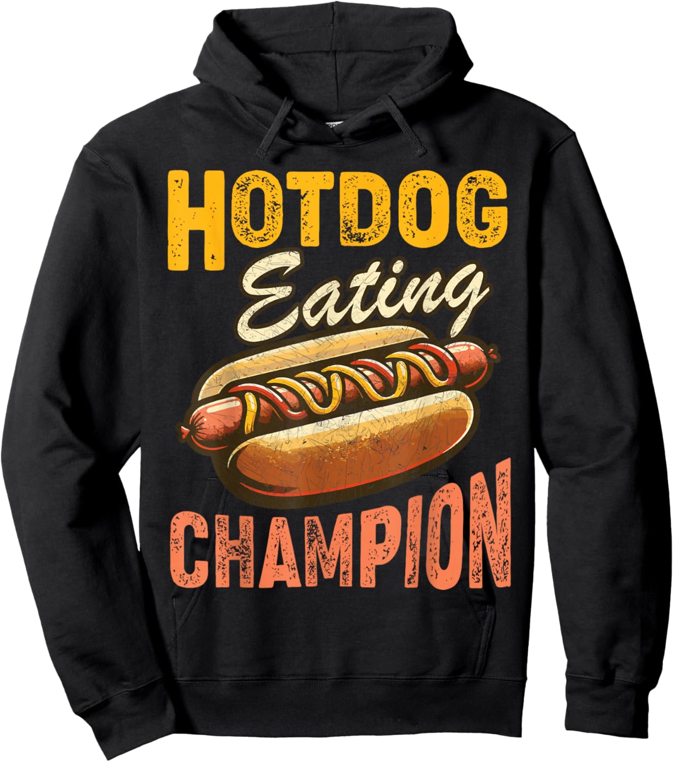 Funny Hotdog Eating Champion Estate Fair Retro Food Contest Hoodie - Hoodie | Black