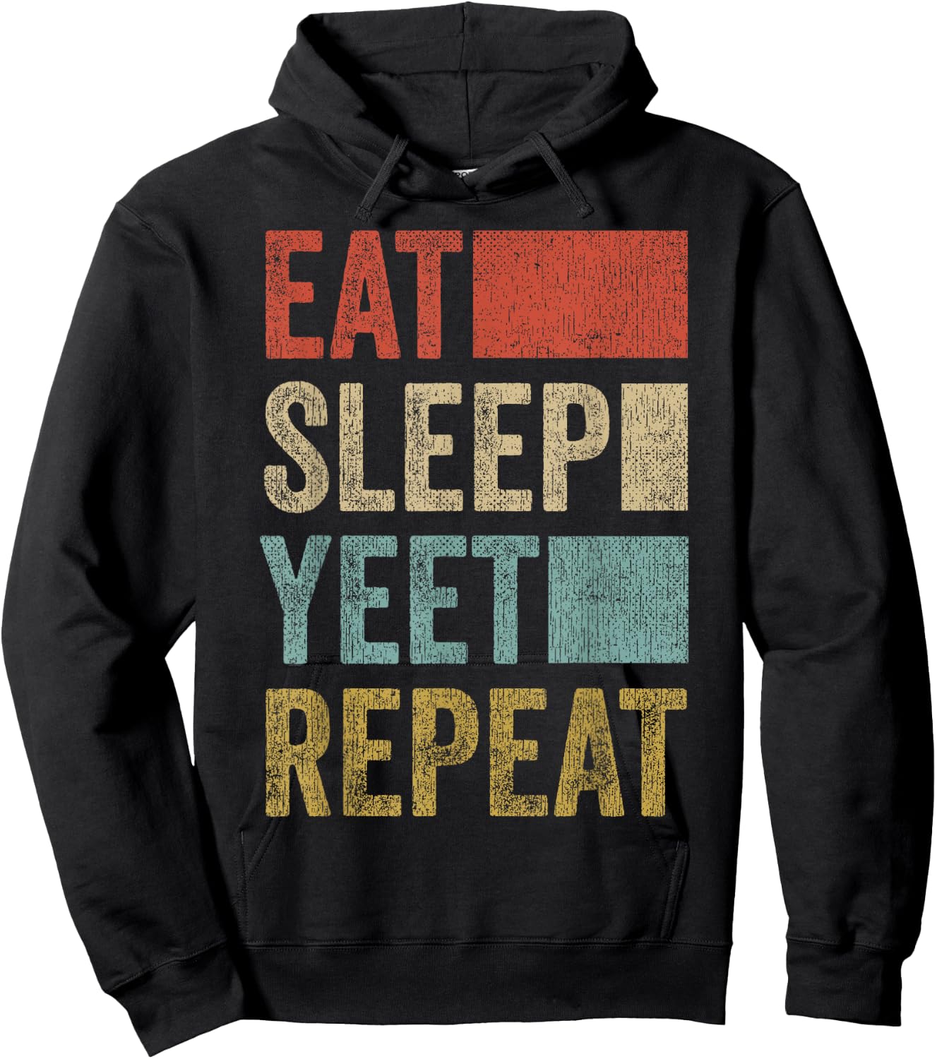 Funny Eat Sleep Yeet Repeat Shirt 70s Popular Dance Yeet Hoodie - Hoodie | Black