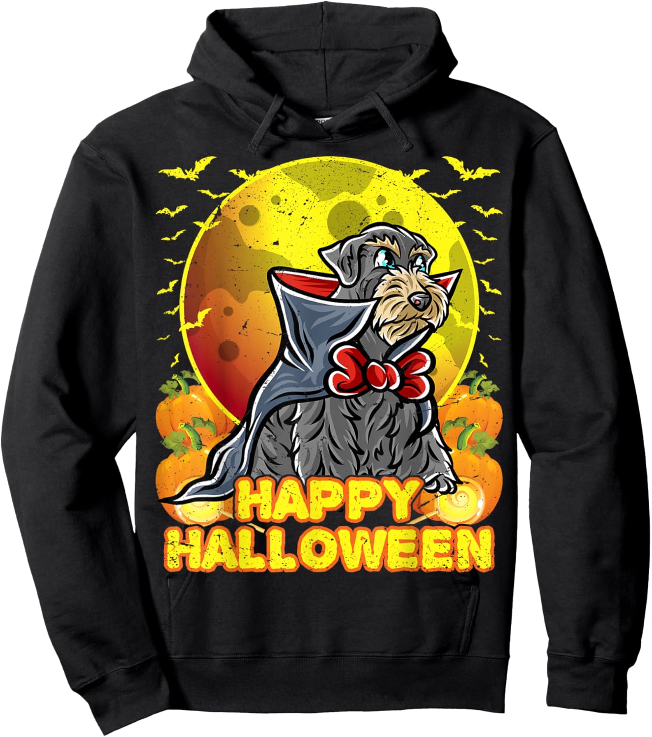 Miniature Schnauzer Happy Halloween Costume Vampire Hoodie - Hoodie | Black