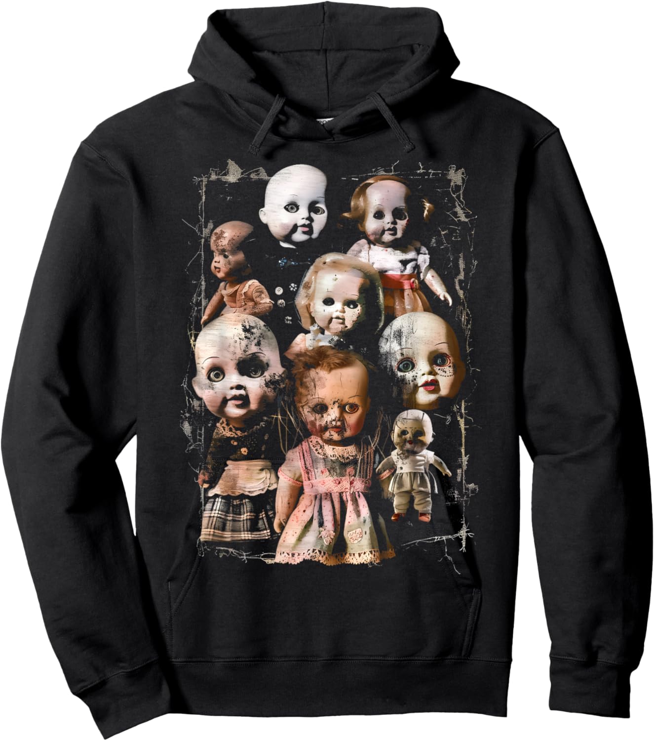 Creepy Dolls Haunted Possessed Horror Movie Goth Alt Scary Hoodie - Hoodie | Black