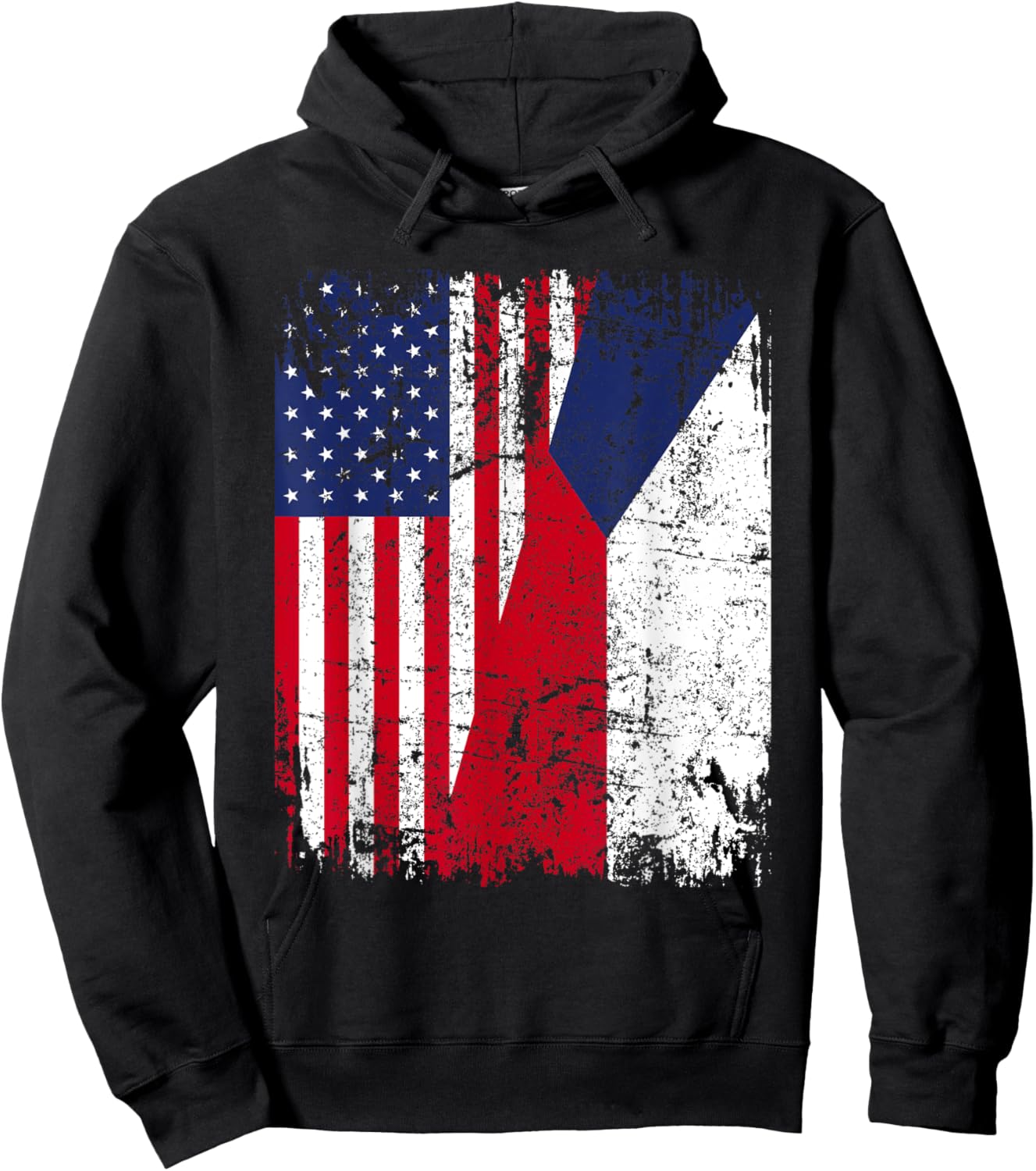 CZECH REPUBLIC American Flag | Men Women Kids | CZECH Hoodie - Hoodie | Black