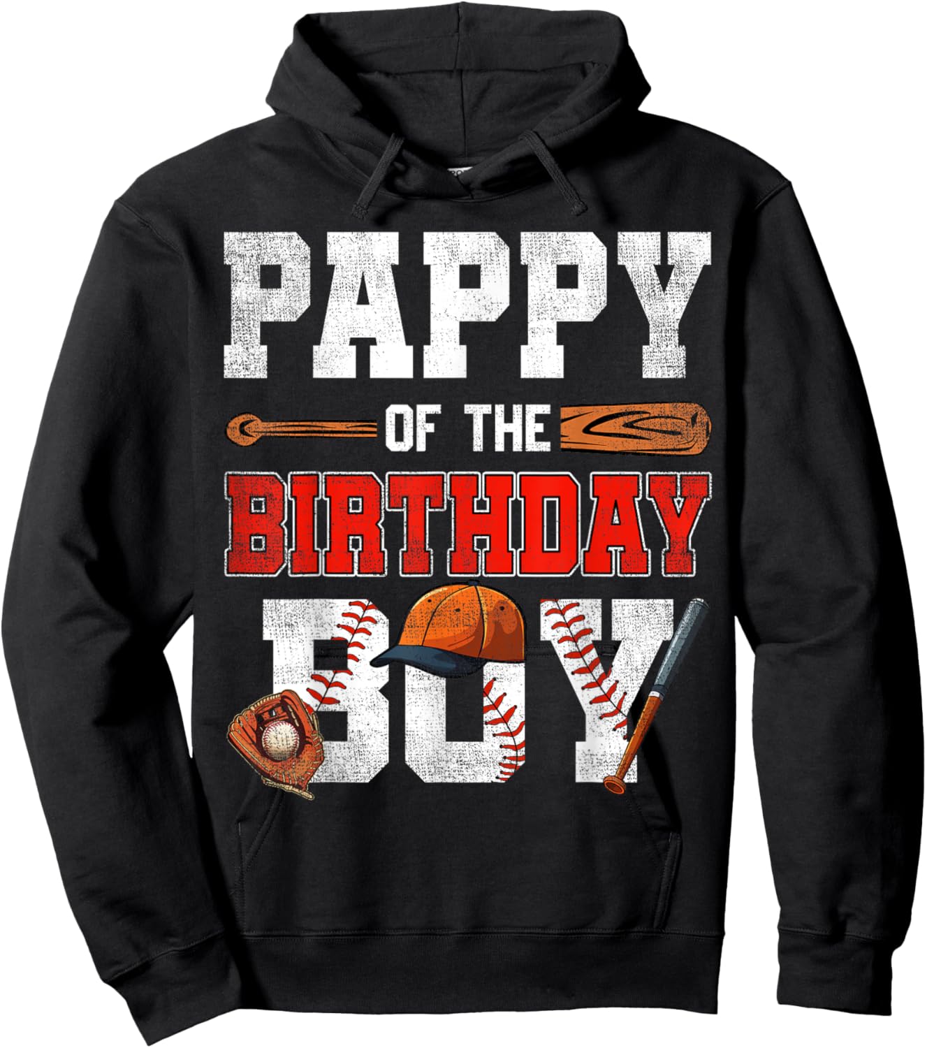 Pappy Of The Birthday Boy Baseball Bday Family Hoodie - Hoodie | Black